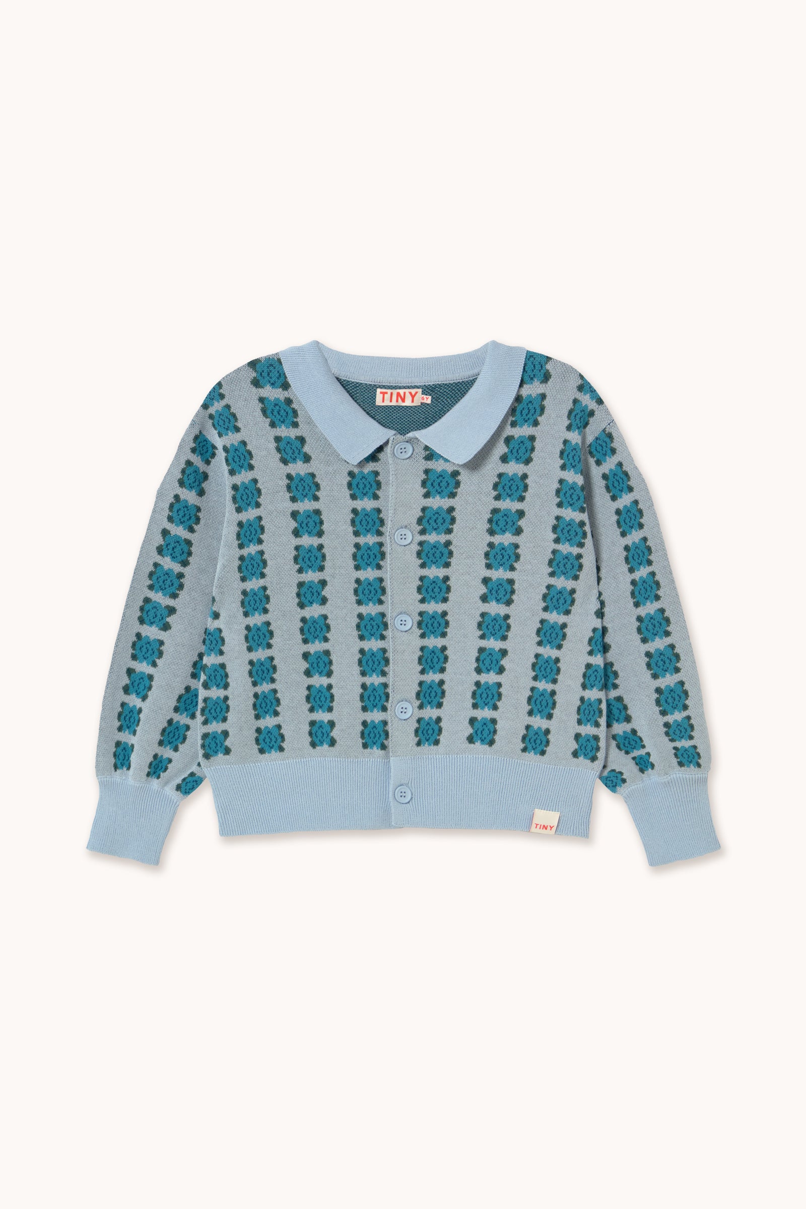 BLUE FLOWERS CARDIGAN washed blue