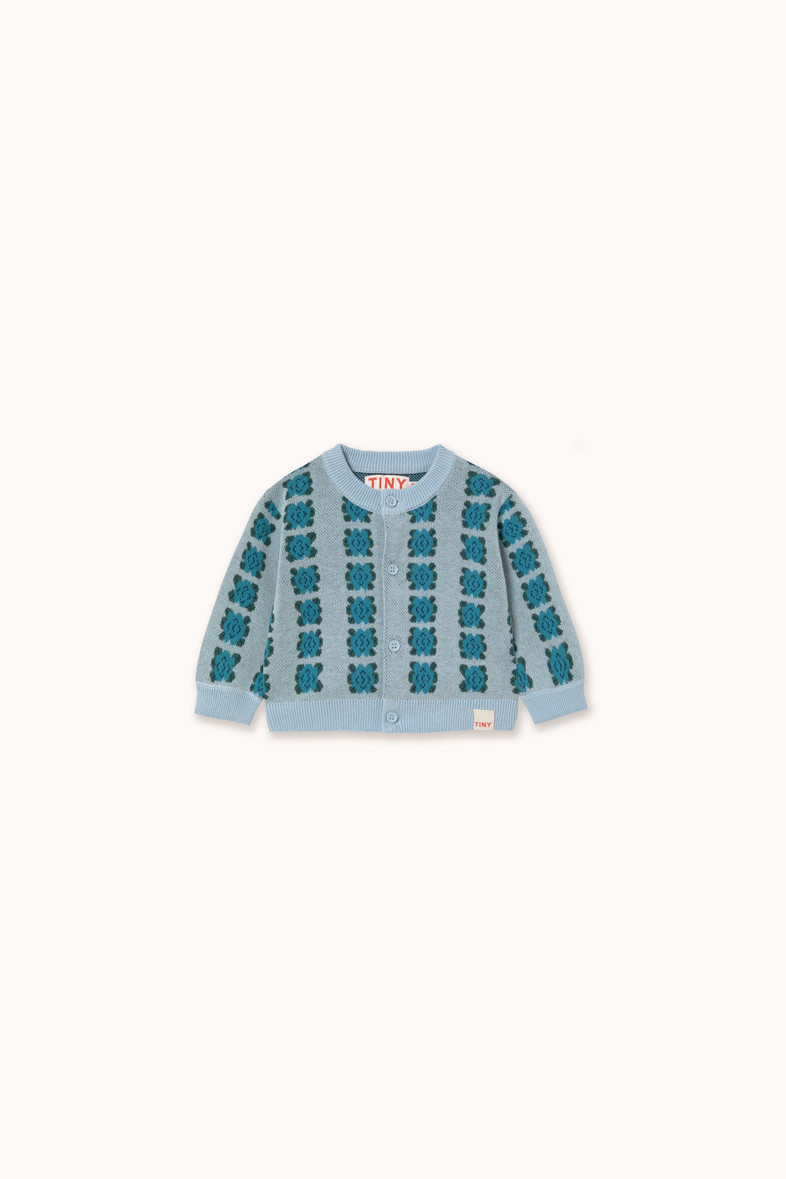 BLUE FLOWERS BABY CARDIGAN washed blue