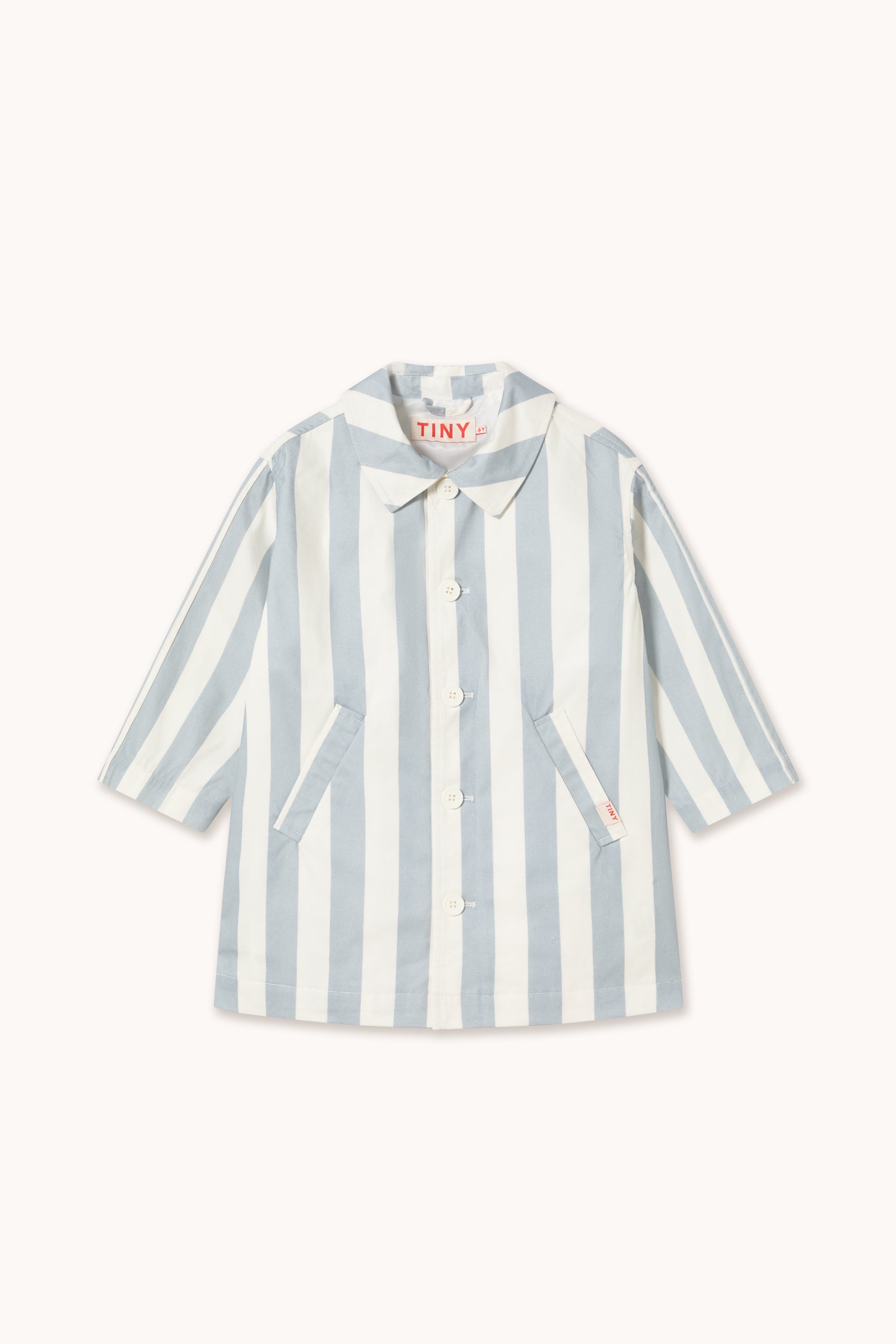 BLUE STRIPES TRENCH COAT off-white