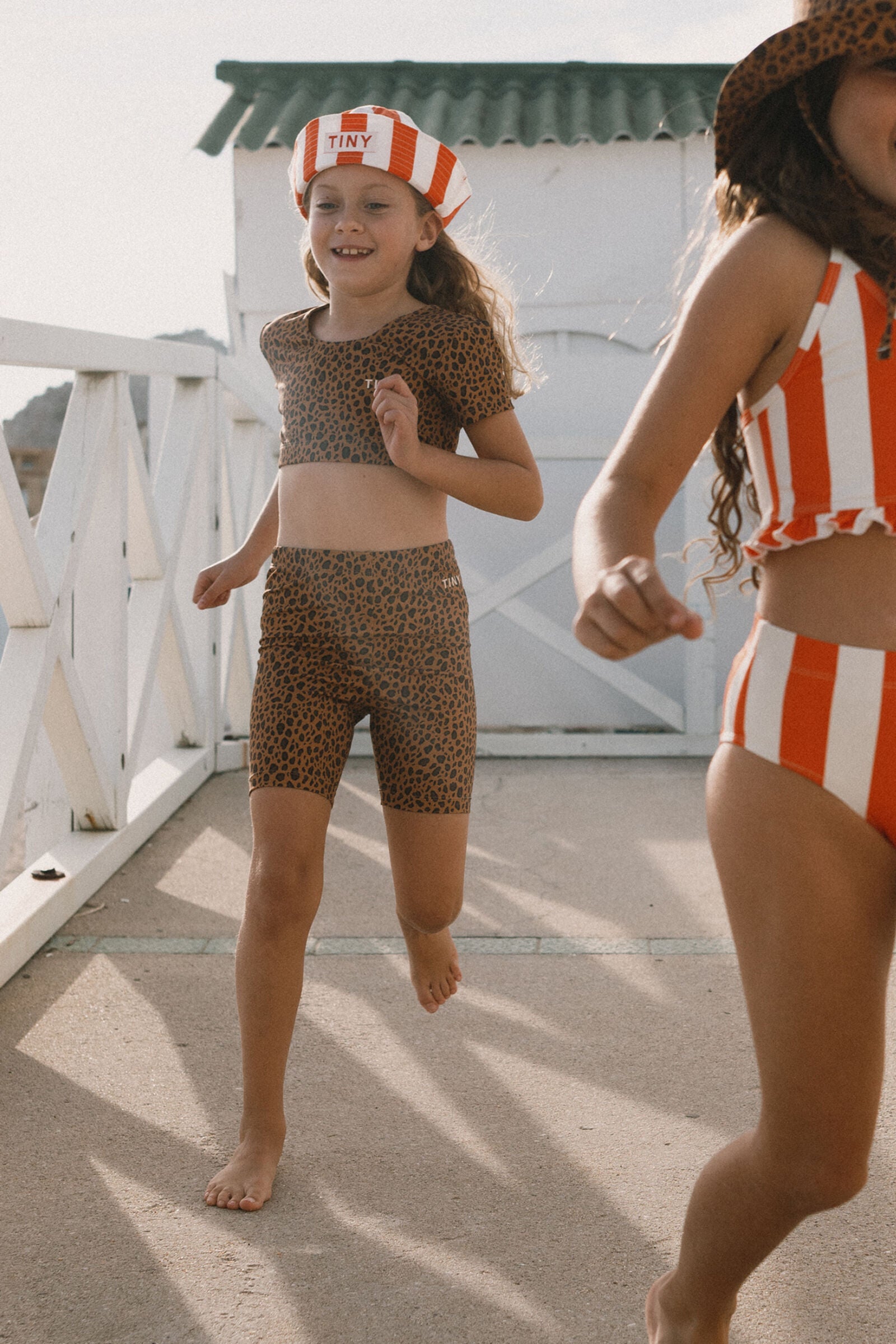 MINI ANIMAL PRINT BIKER LEGGINGS light brown