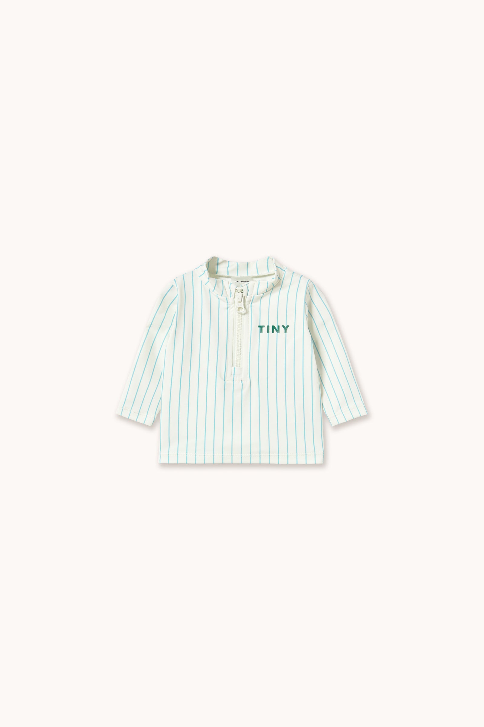 CYAN FINE STRIPES BABY SWIM TEE light cyan