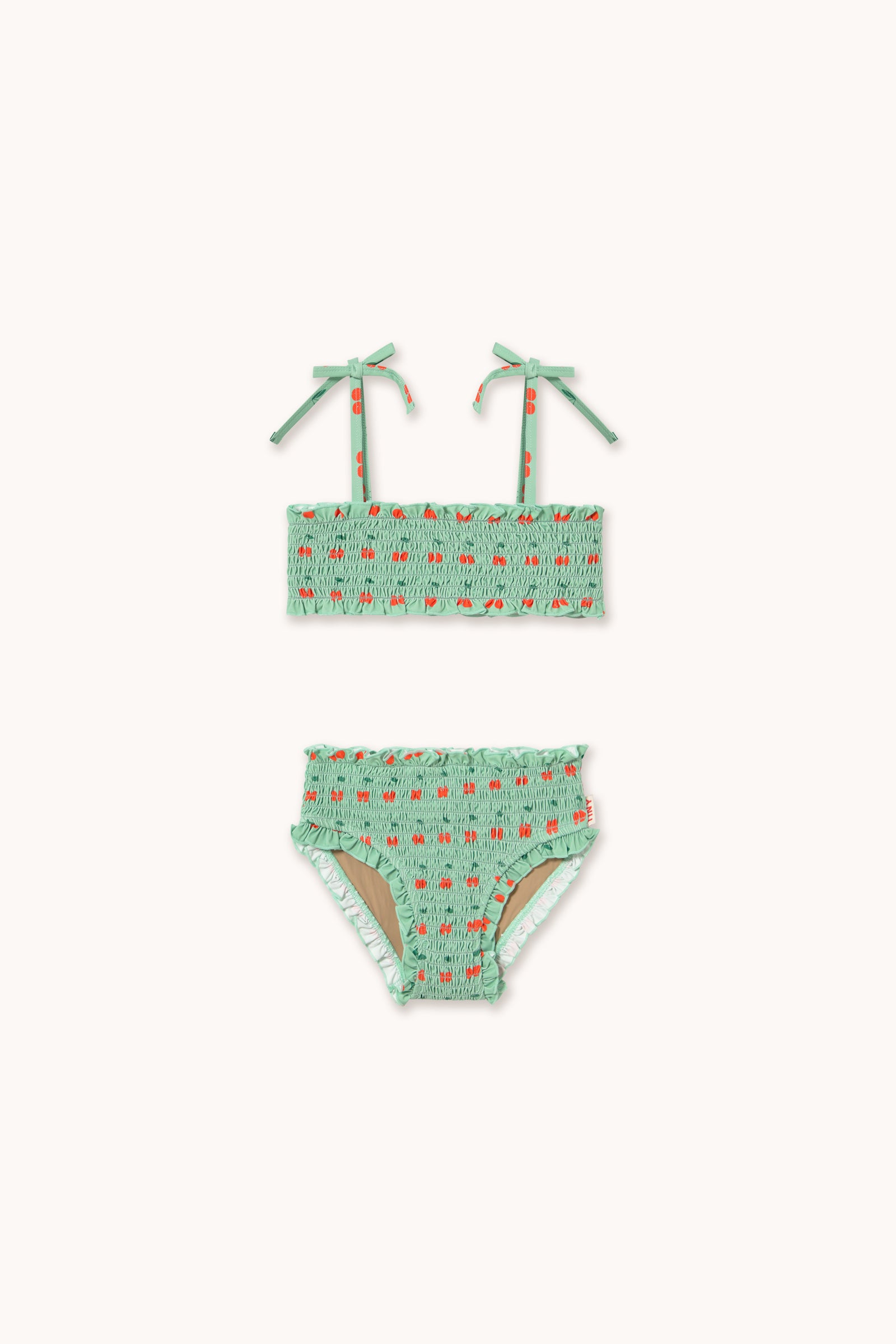 CHERRIES SMOCK SWIM SET washed emerald