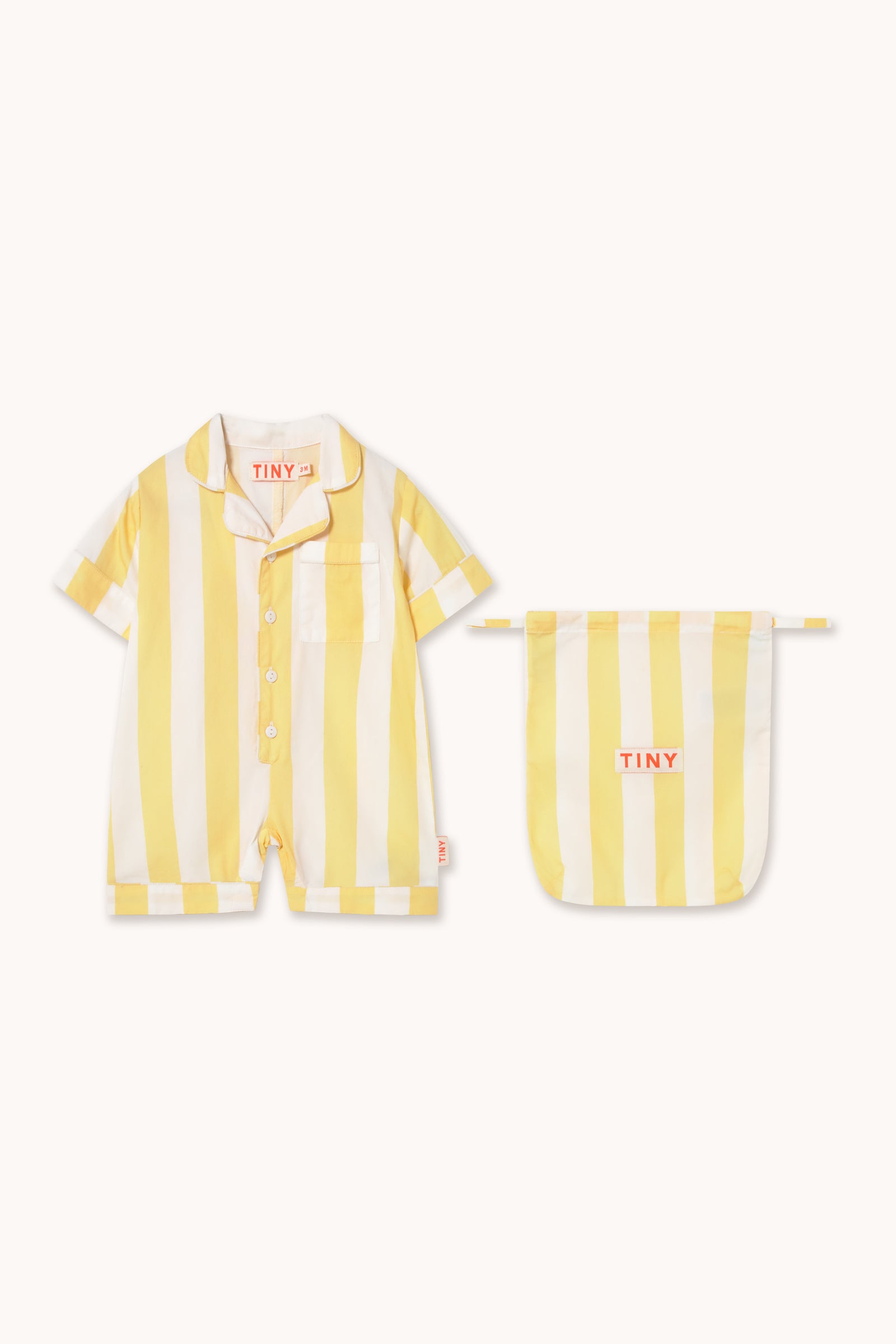 YELLOW STRIPES BABY ONE-PIECE dusty yellow
