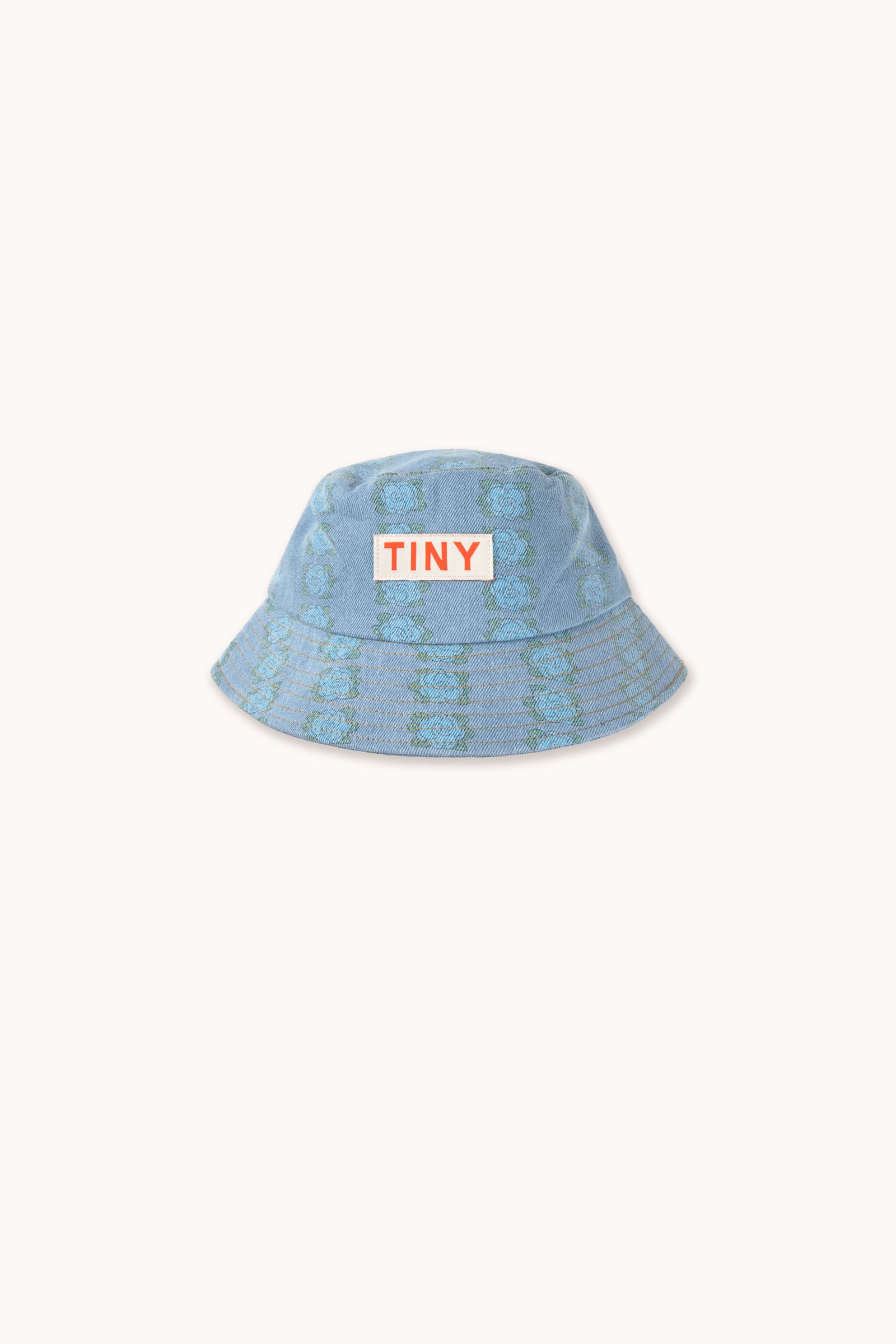BLUE FLOWERS BUCKET HAT light wash denim