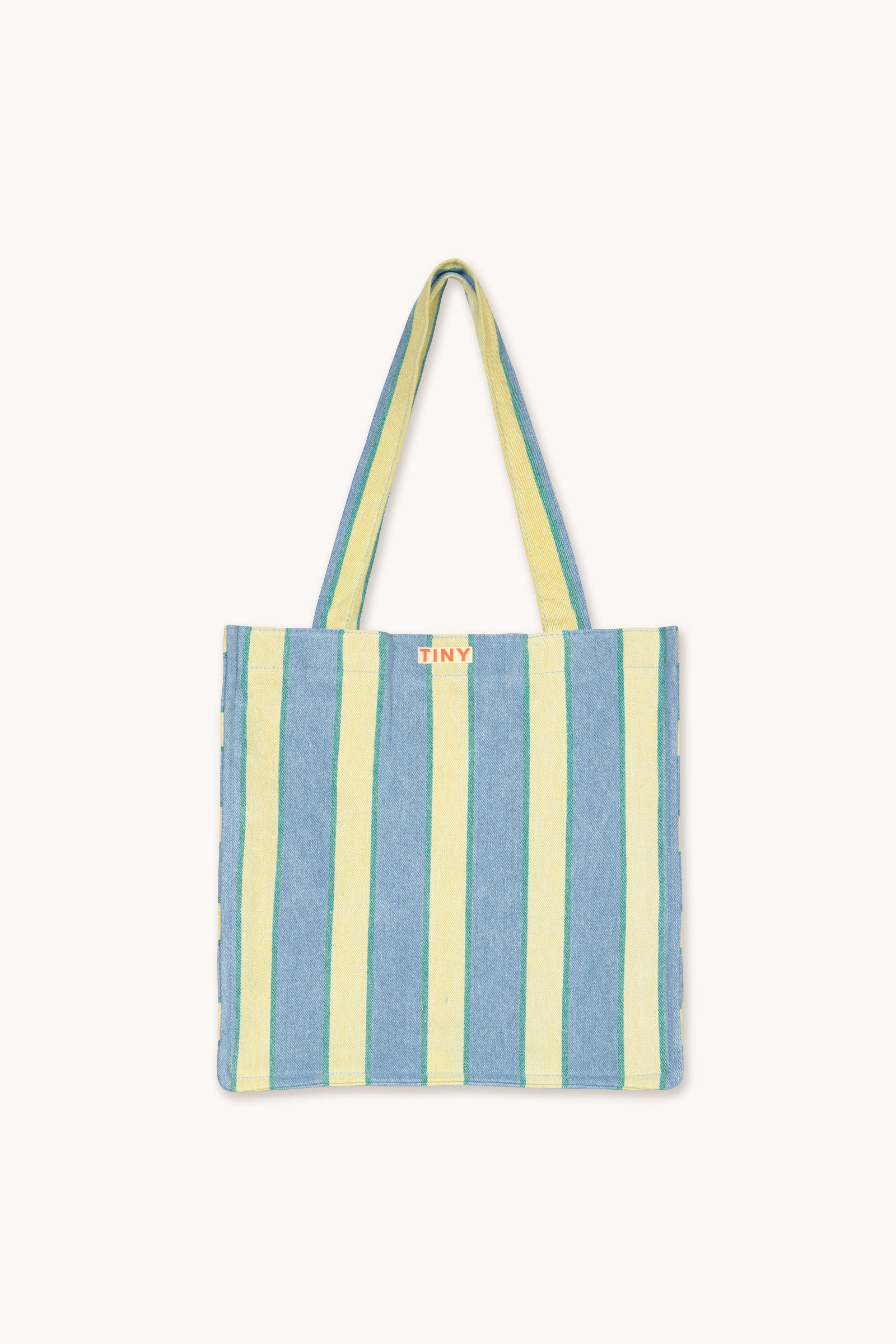 RETRO STRIPES TOTE BAG light wash denim