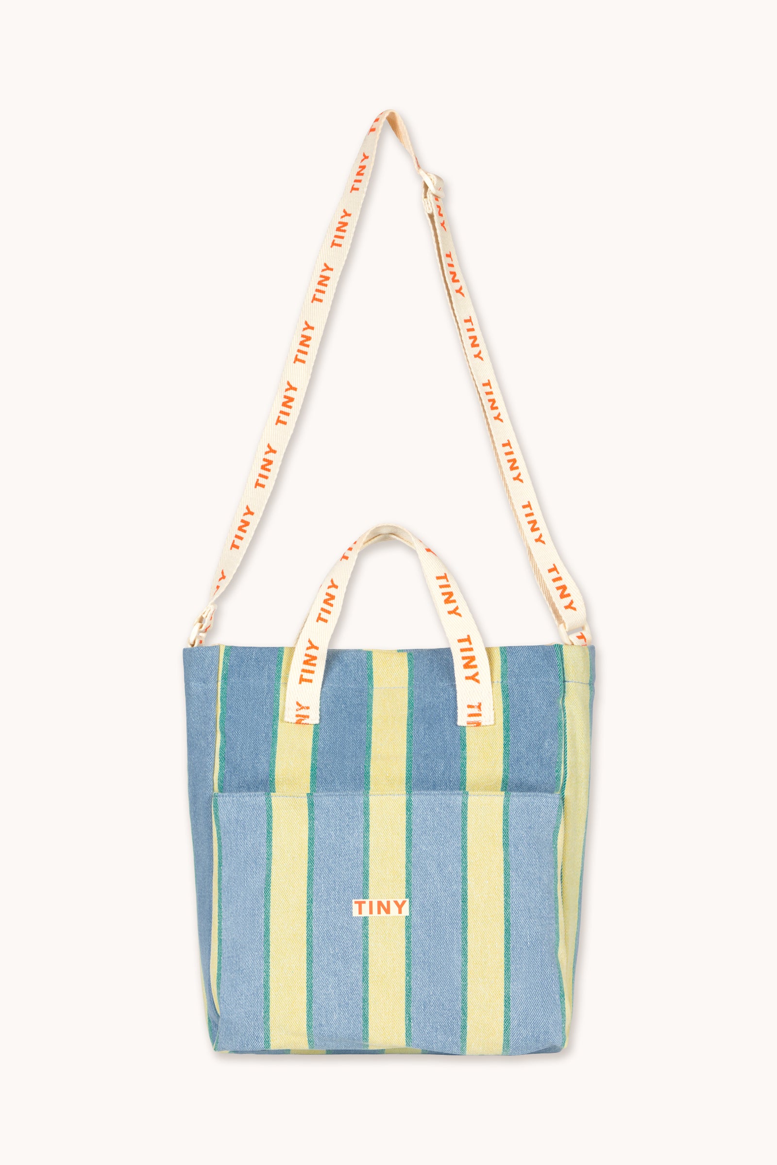 BOLSO PARA ZAPATOS CON RAYAS RETRO light wash denim
