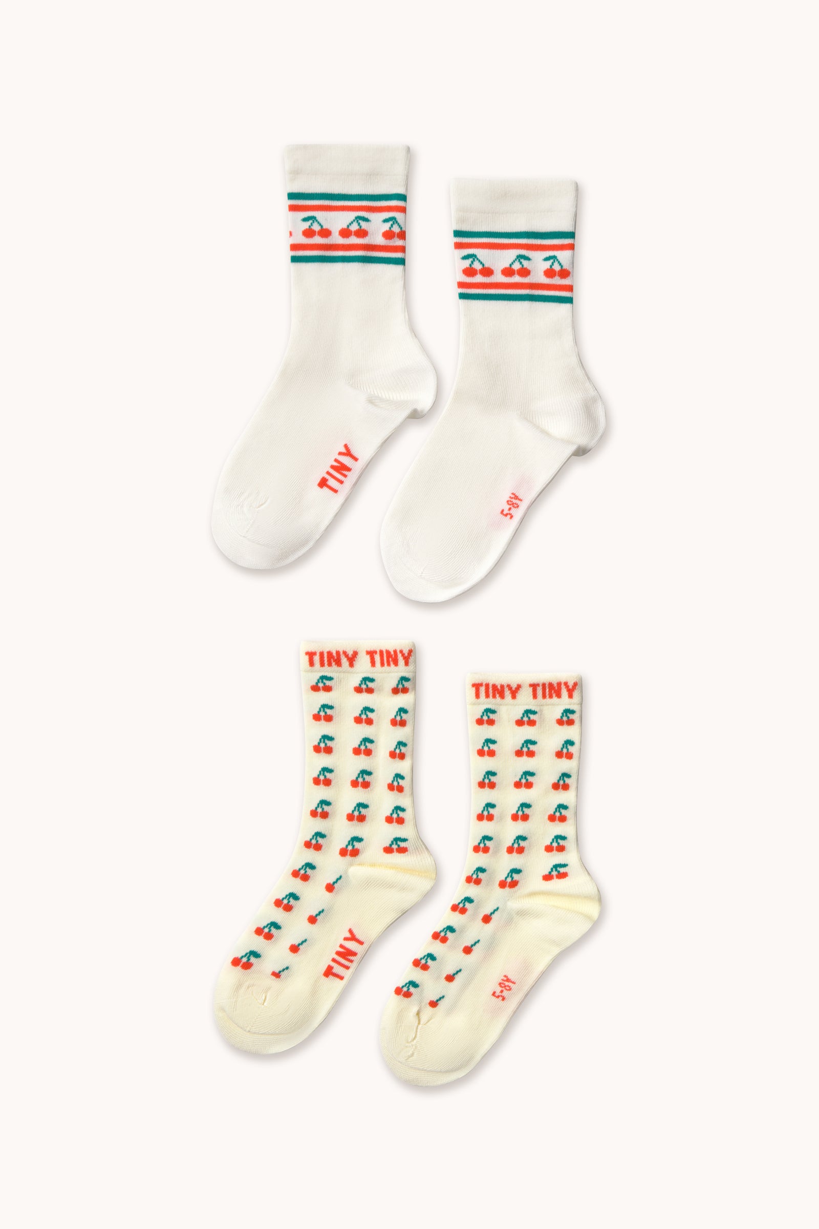 CHERRY MEDIUM SOCKS dusty yellow/off white