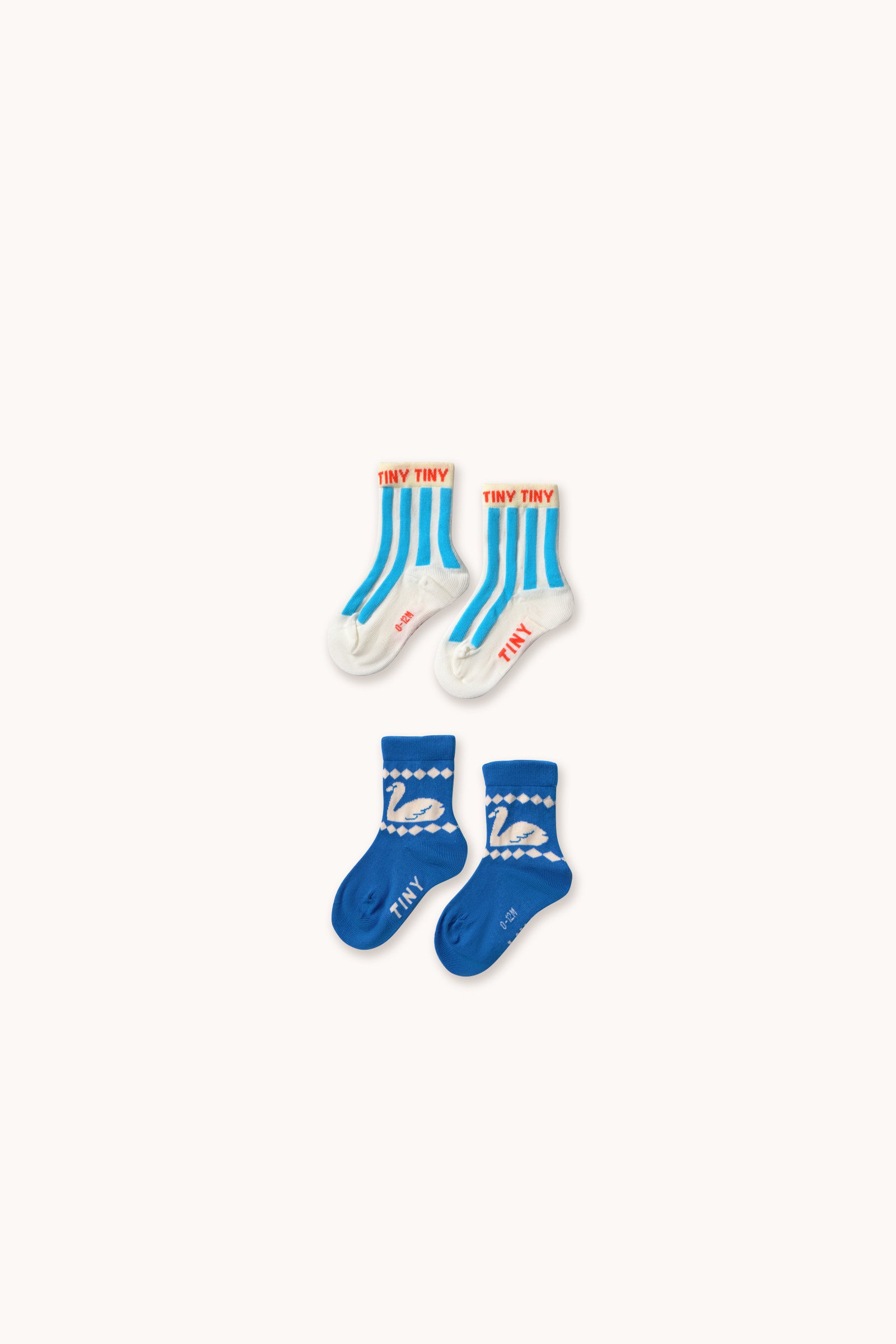 BLUE STRIPES & SWAN MEDIUM SOCKS blue/off white
