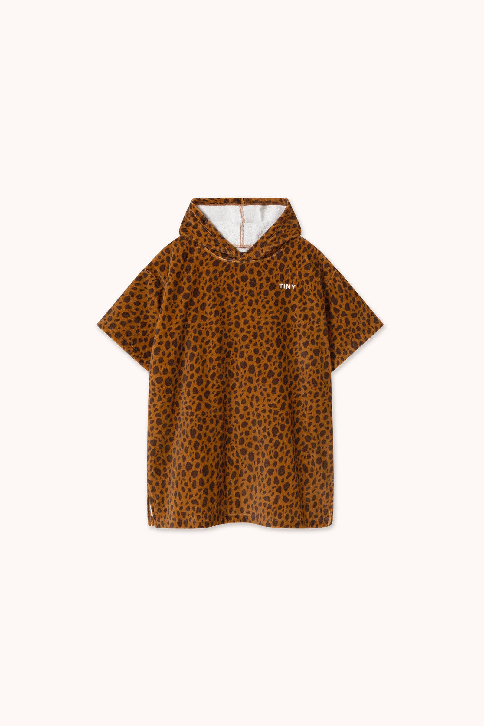 MINI ANIMAL PRINT PONCHO TOWEL light brown