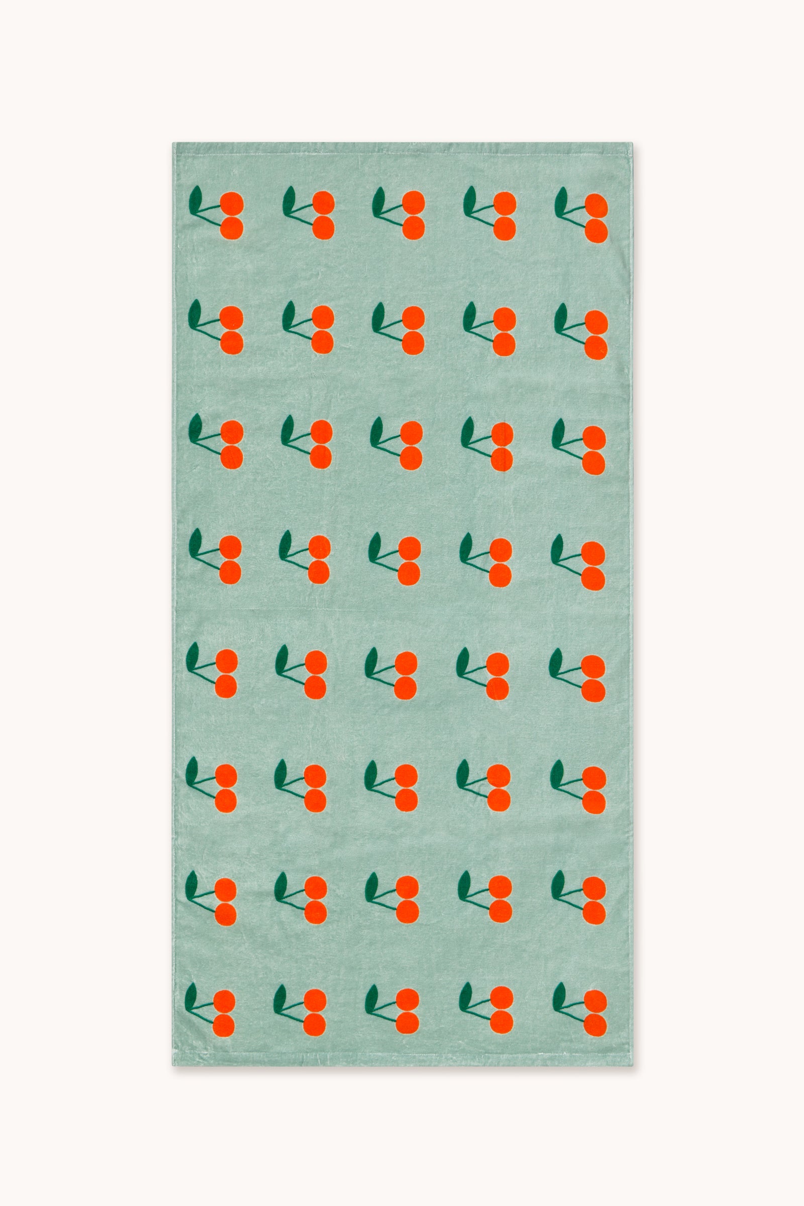 CHERRIES TOWEL washed emerald