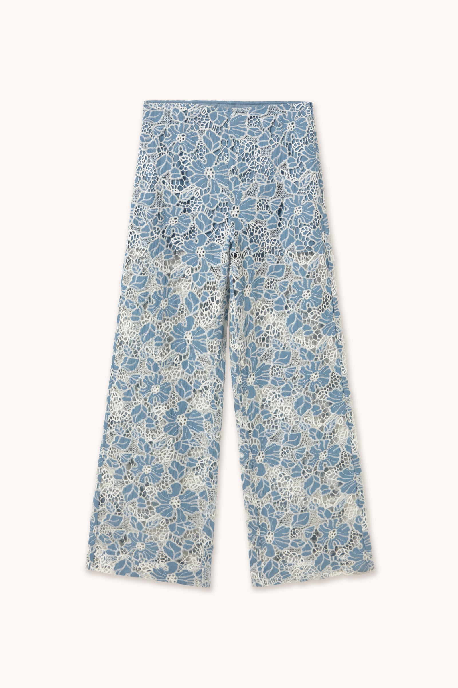 LACE WIDE TROUSERS grey