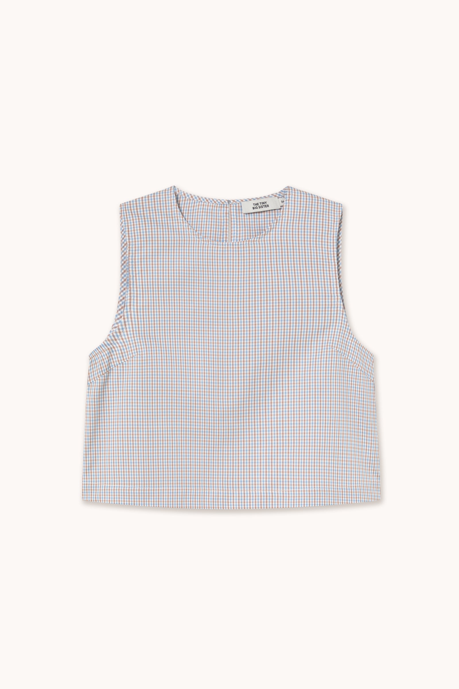 SMALL CHECK BLOUSE blue-grey/almond