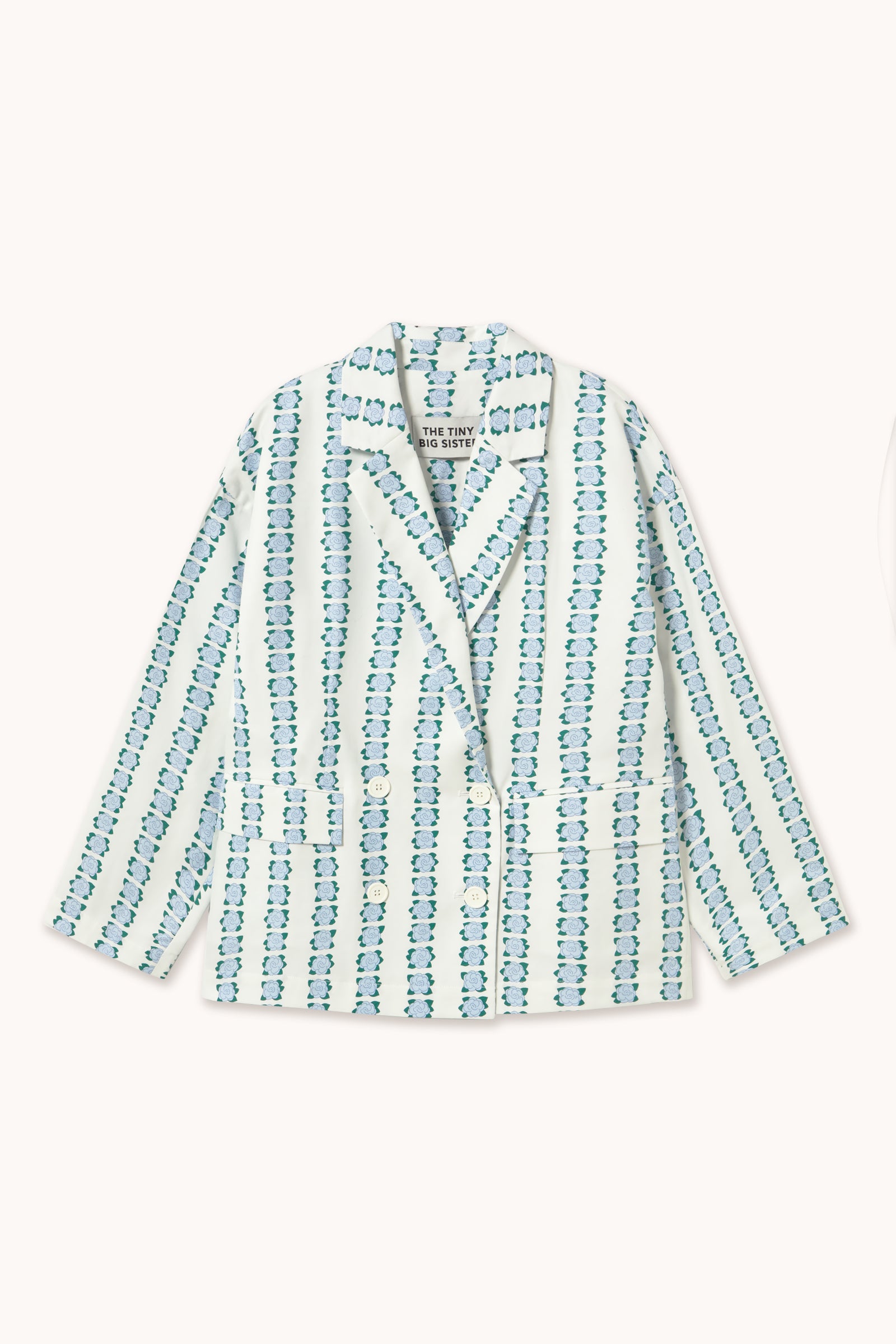 FLOWERS TWILL BLAZER off-white