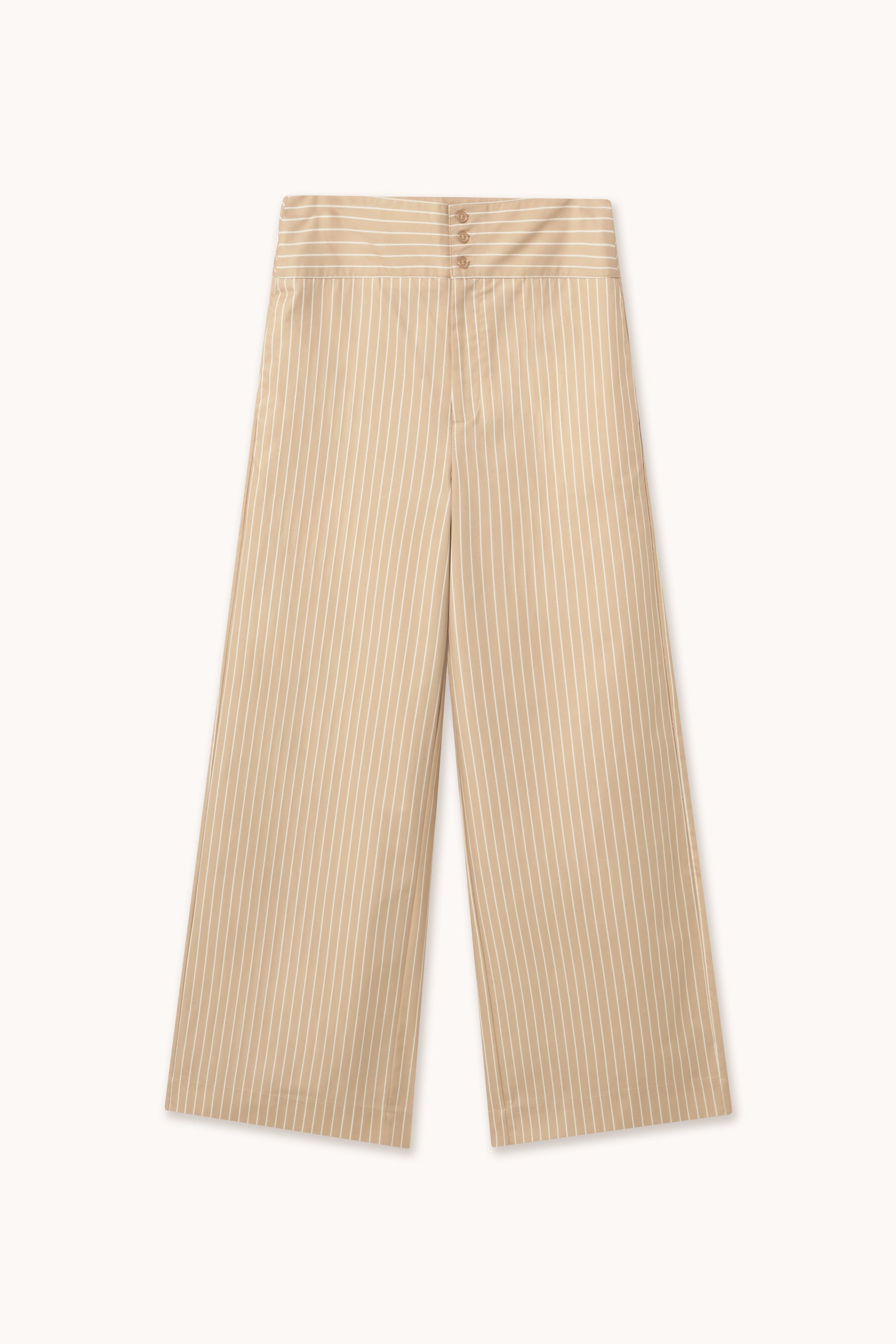THIN STRIPES TWILL PANTS warm vanilla
