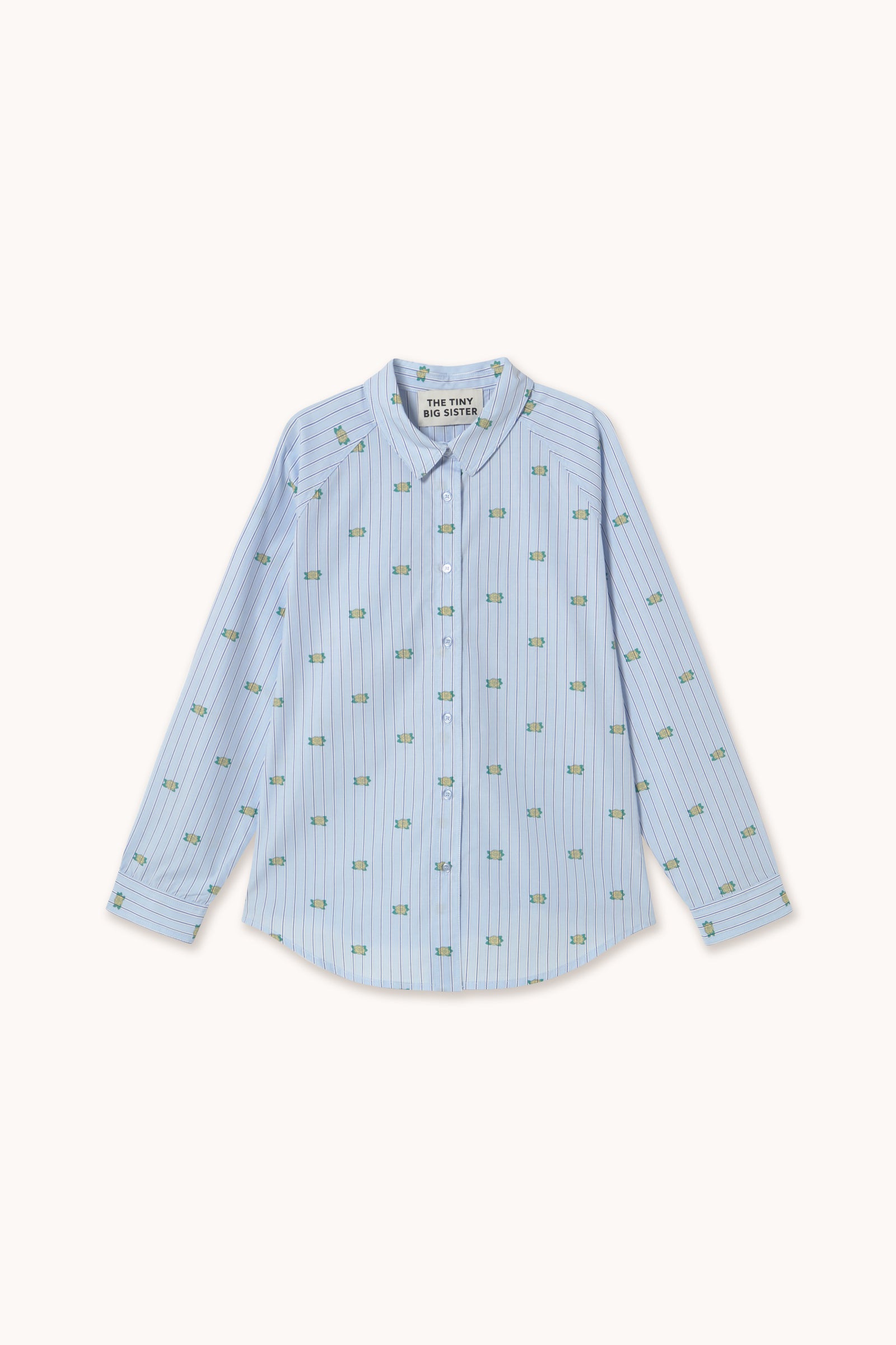 MINI FLOWERS STRIPED SHIRT washed blue