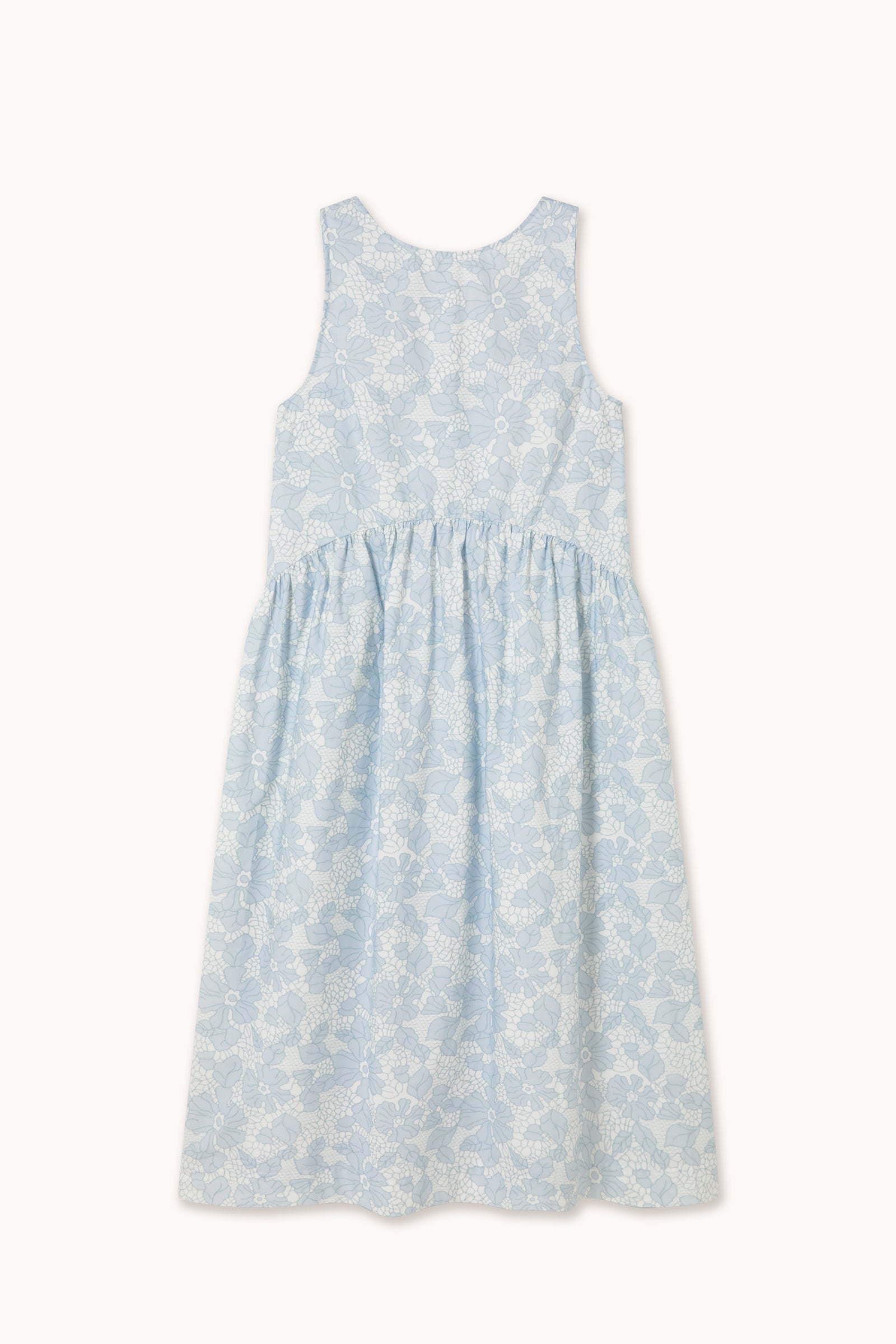 VESTIDO CON ESPALDA ABIERTA FLOWERS off-white/pastel blue