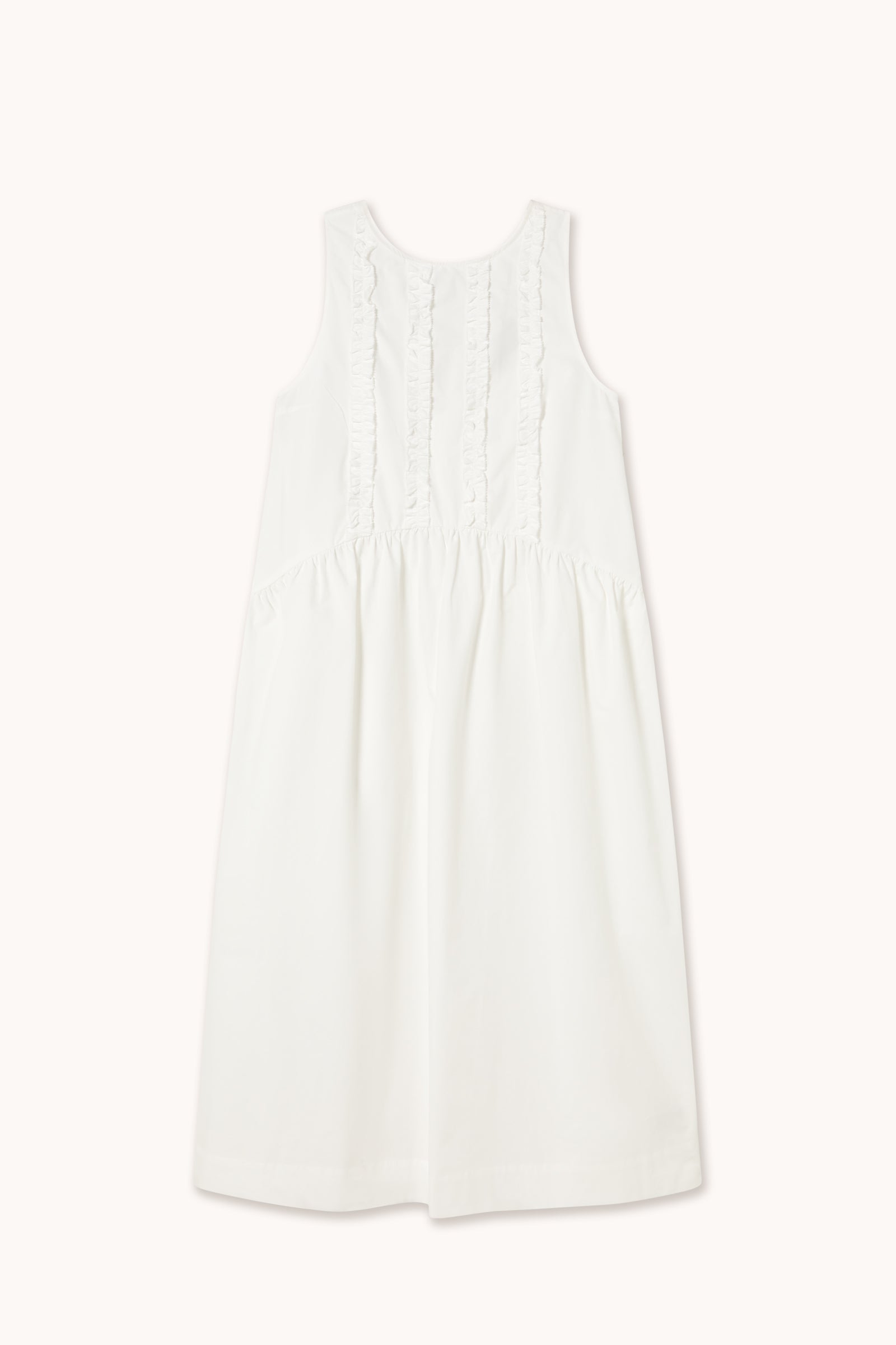 LOW BACK FRILLS DRESS off-white