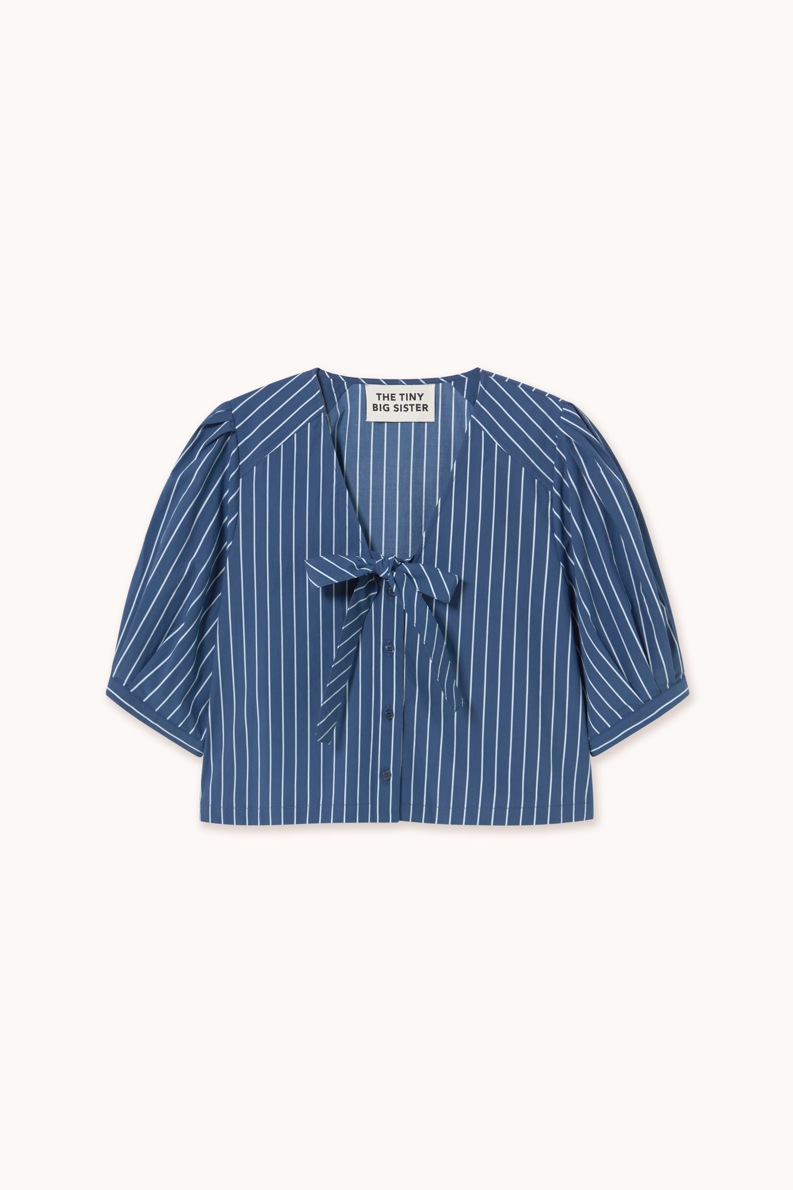 STRIPED BOW BLOUSE light navy