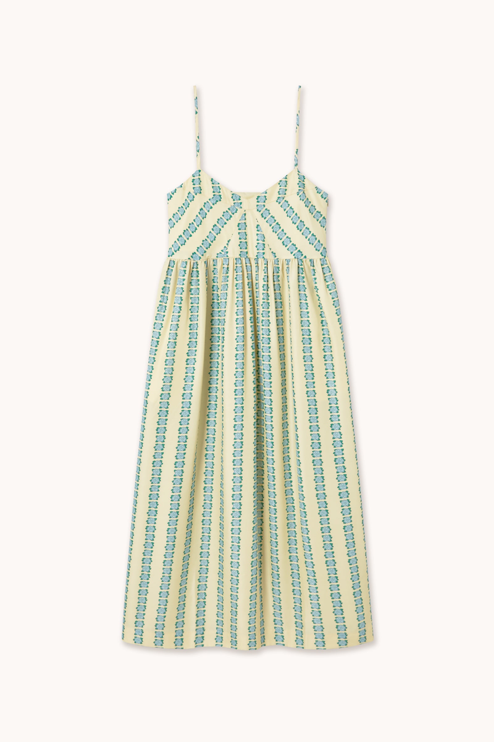 FLOWERS STRAPS DRESS pastel yellow