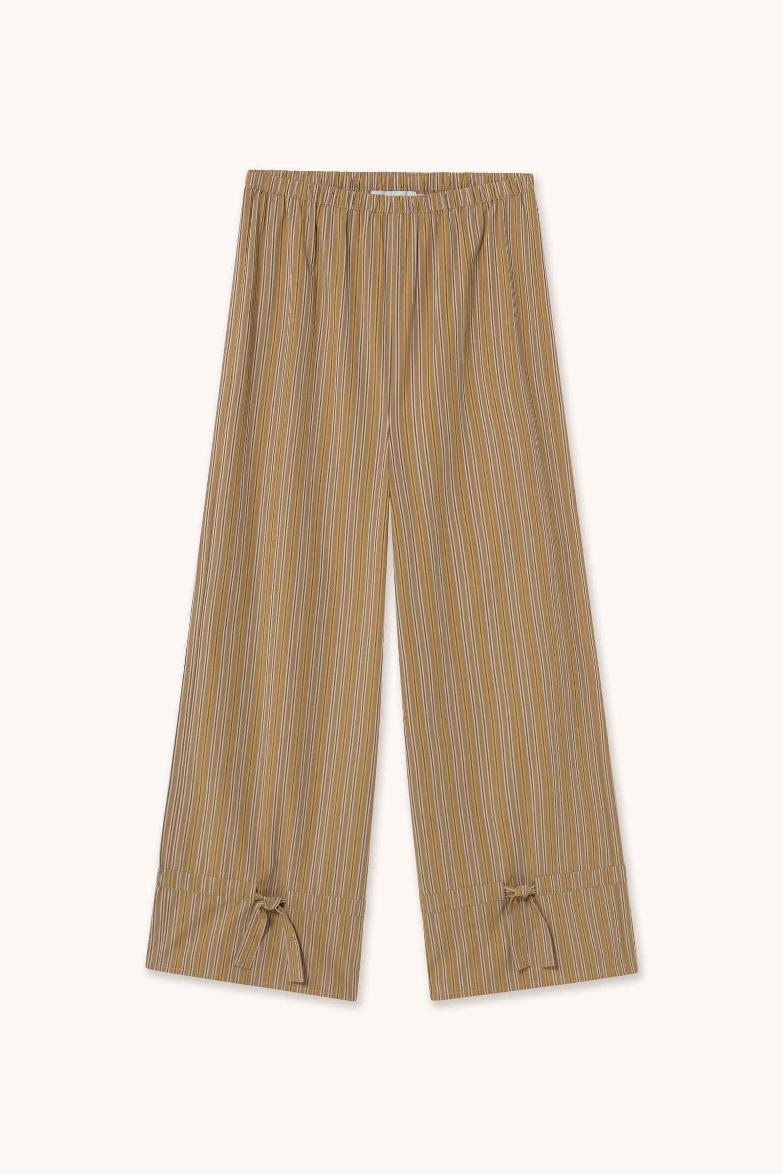 STRIPED BOW PANTS light brown