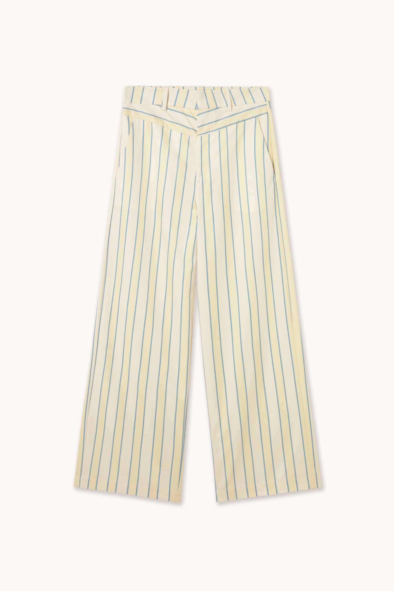 RETRO STRIPES YOKED TROUSERS light cream