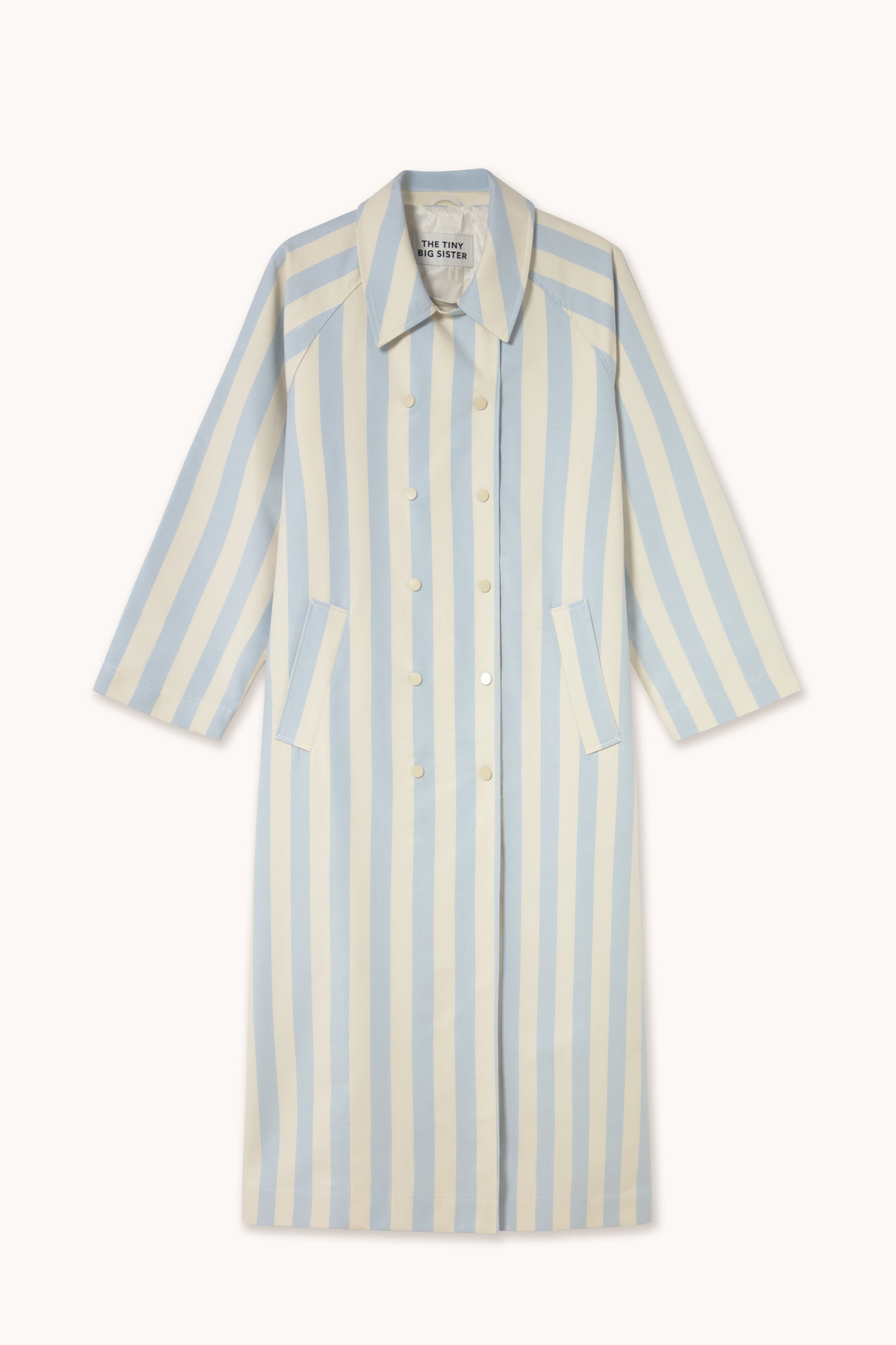 STRIPED TRENCH COAT denim blue/ivory