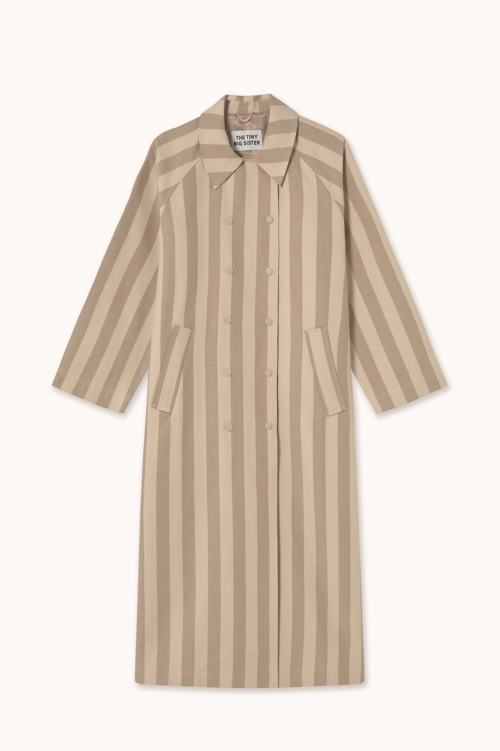 STRIPED TRENCH COAT mocha/dark vanilla