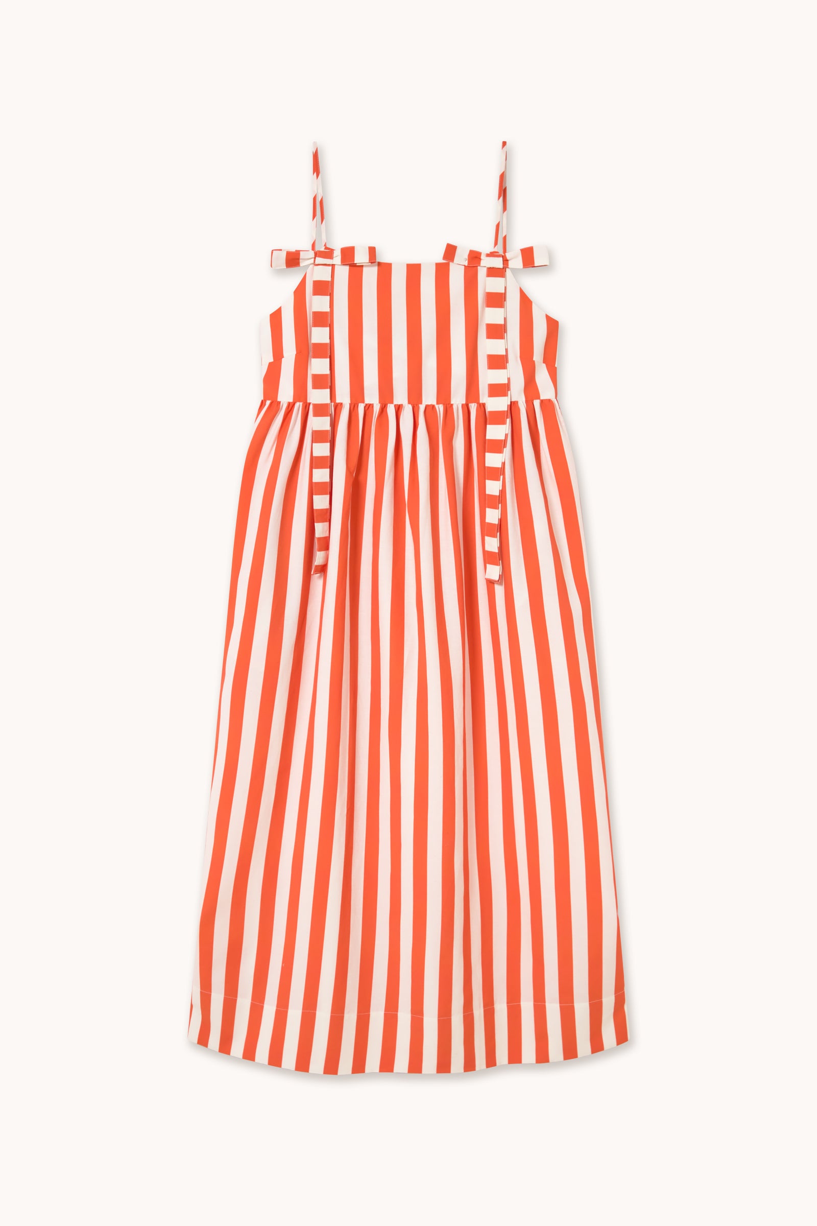 VESTIDO CON LAZOS A RAYAS summer red