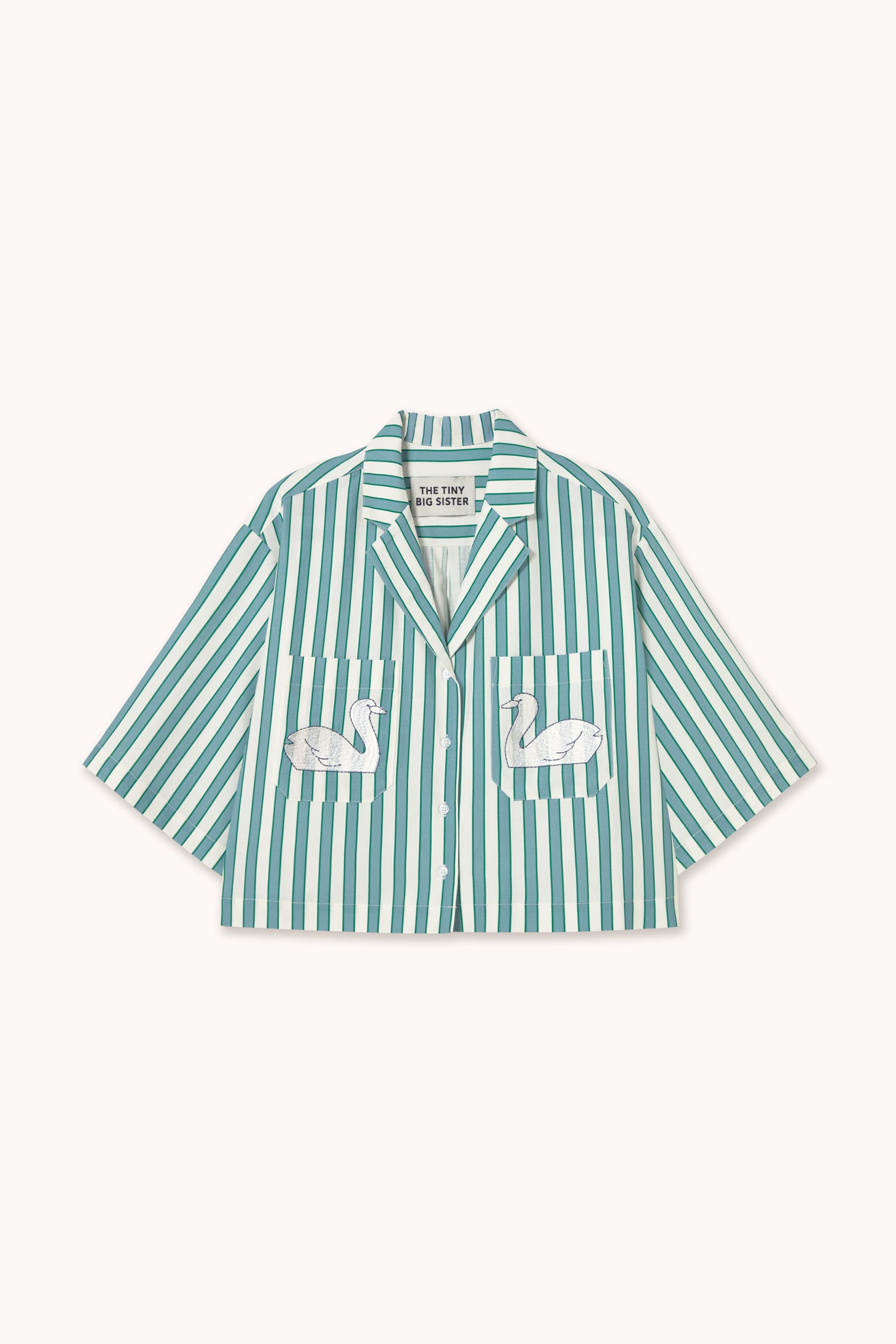 SWANS SHORT SLEEVE SHIRT off-white/denim blue
