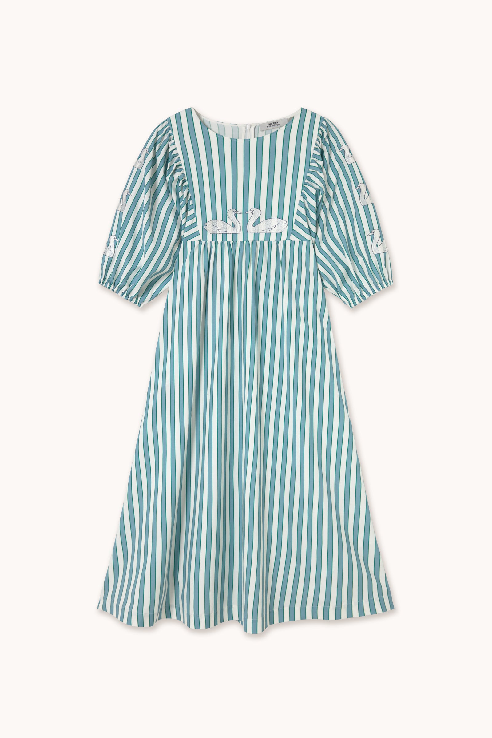 SWANS DRESS off-white/denim blue