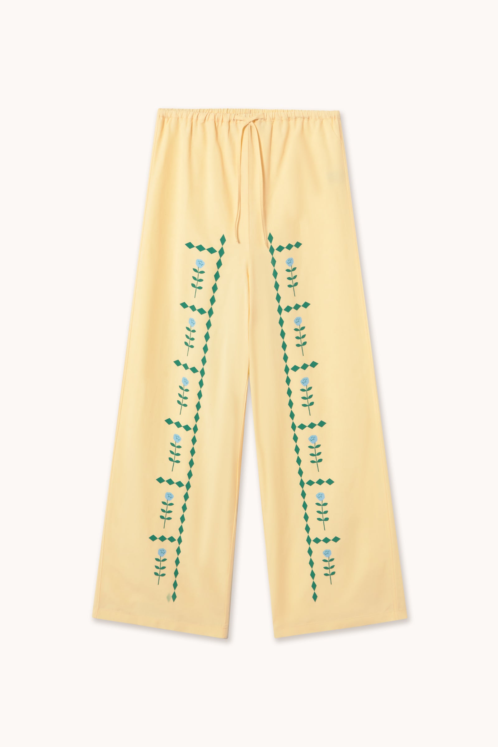 GEOMETRIC FLOWERS PANTS mellow yellow