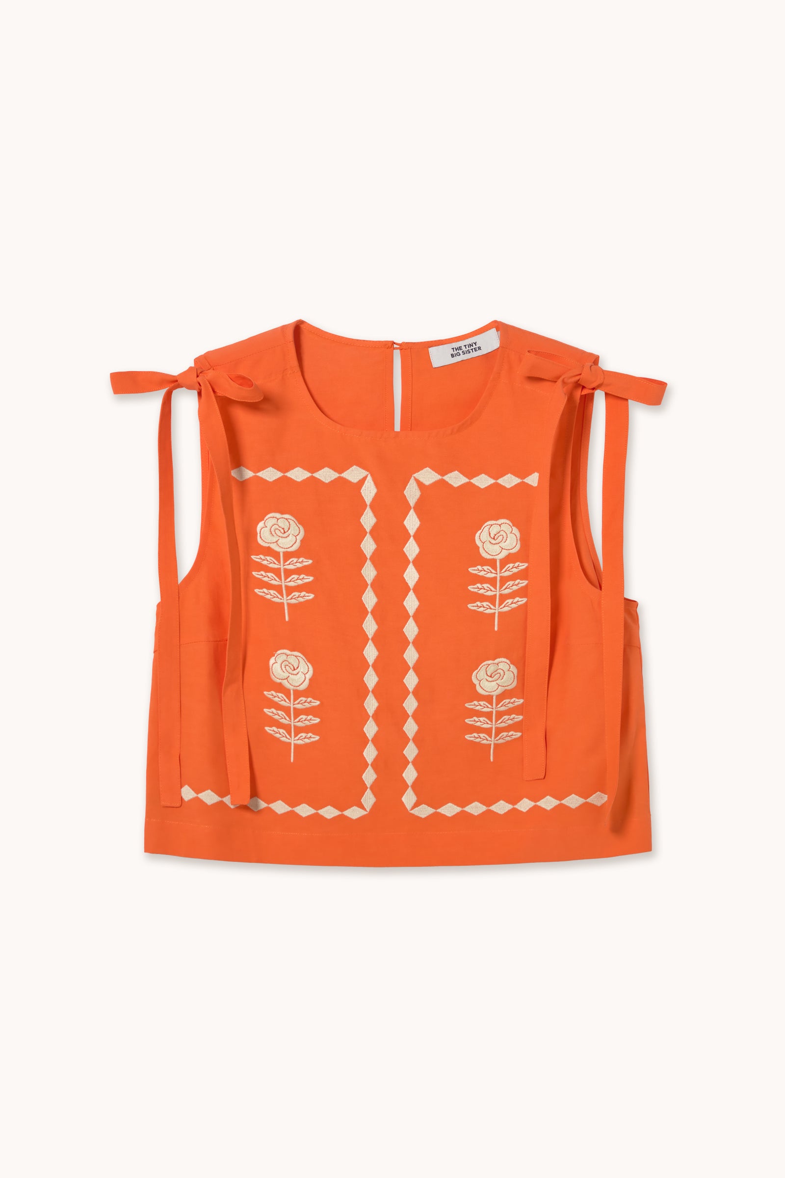 EMBROIDERED TOP summer red