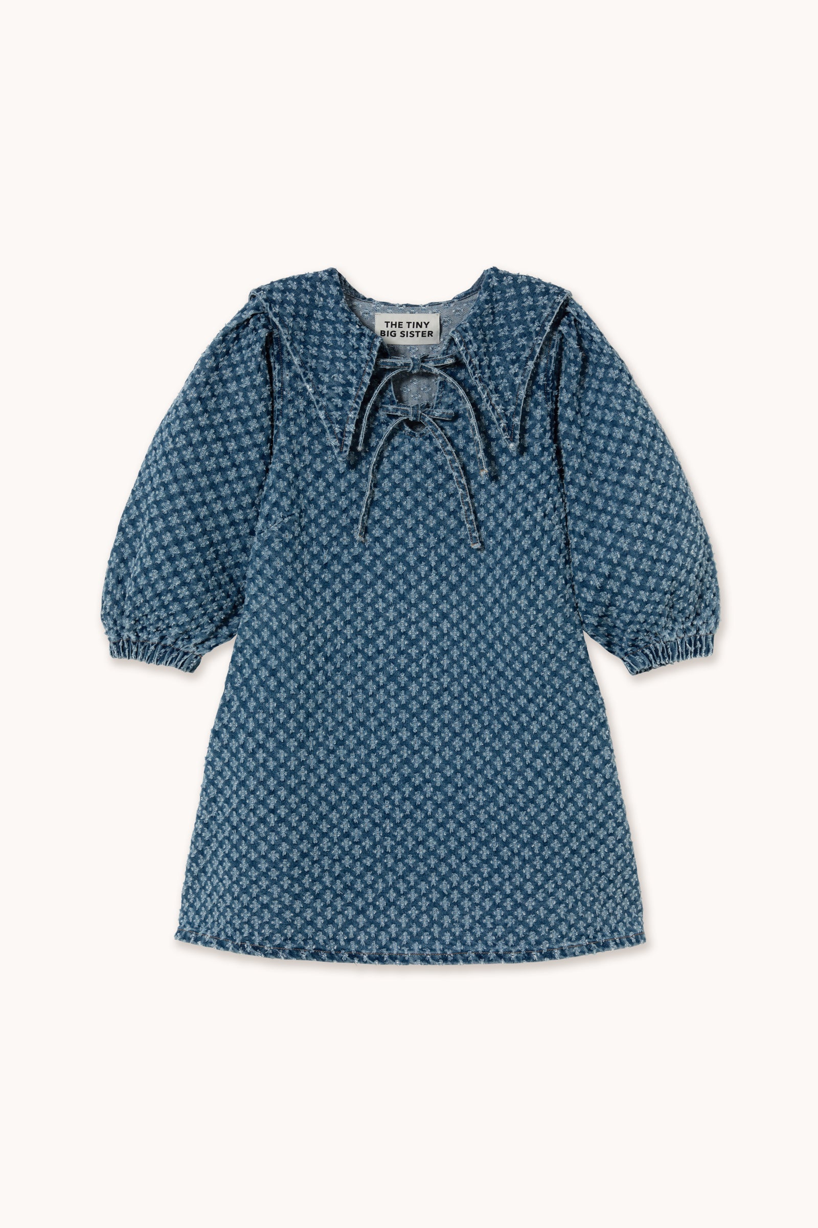 PUFF SLEEVES DENIM DRESS light navy