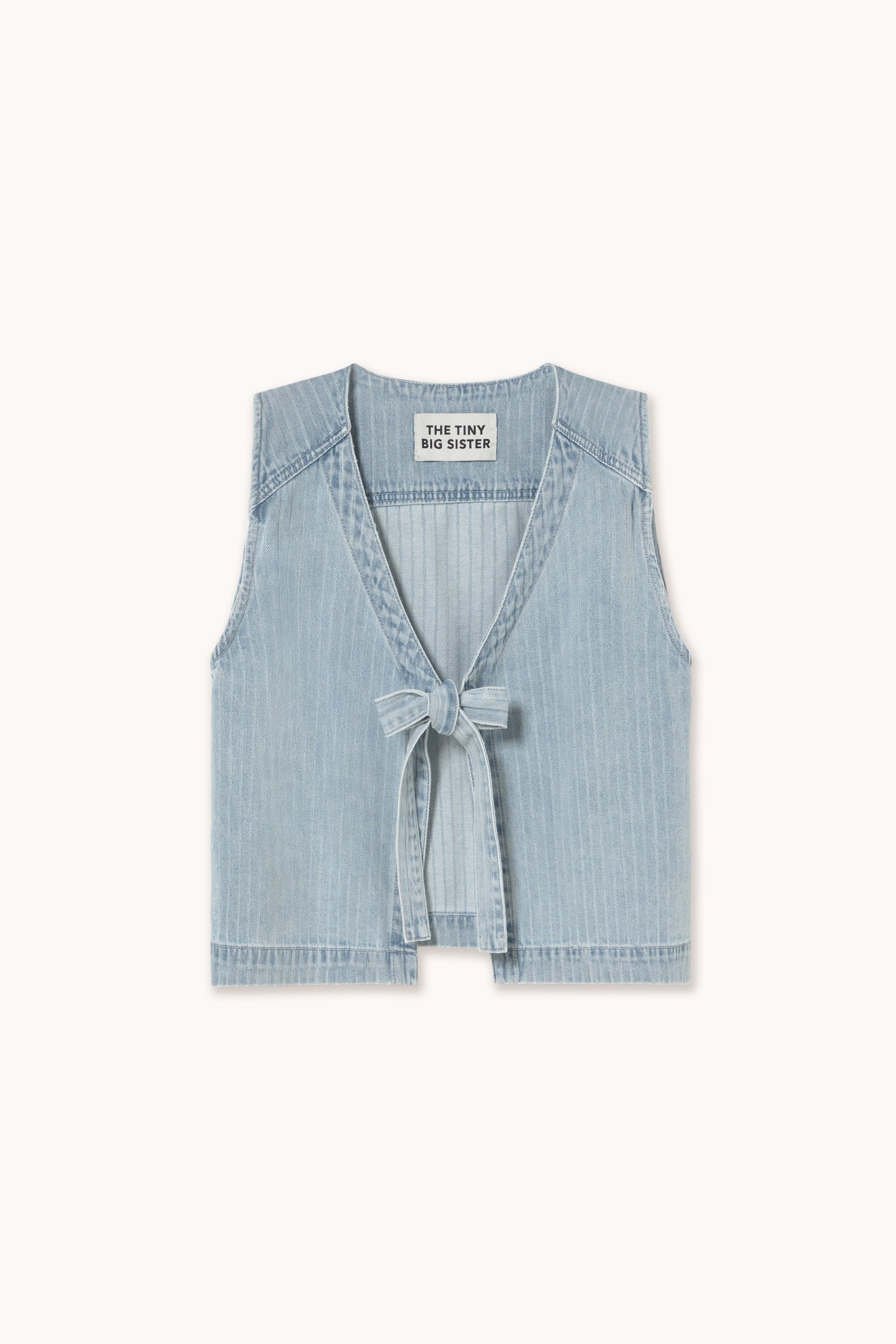 STRIPED DENIM VEST washed blue