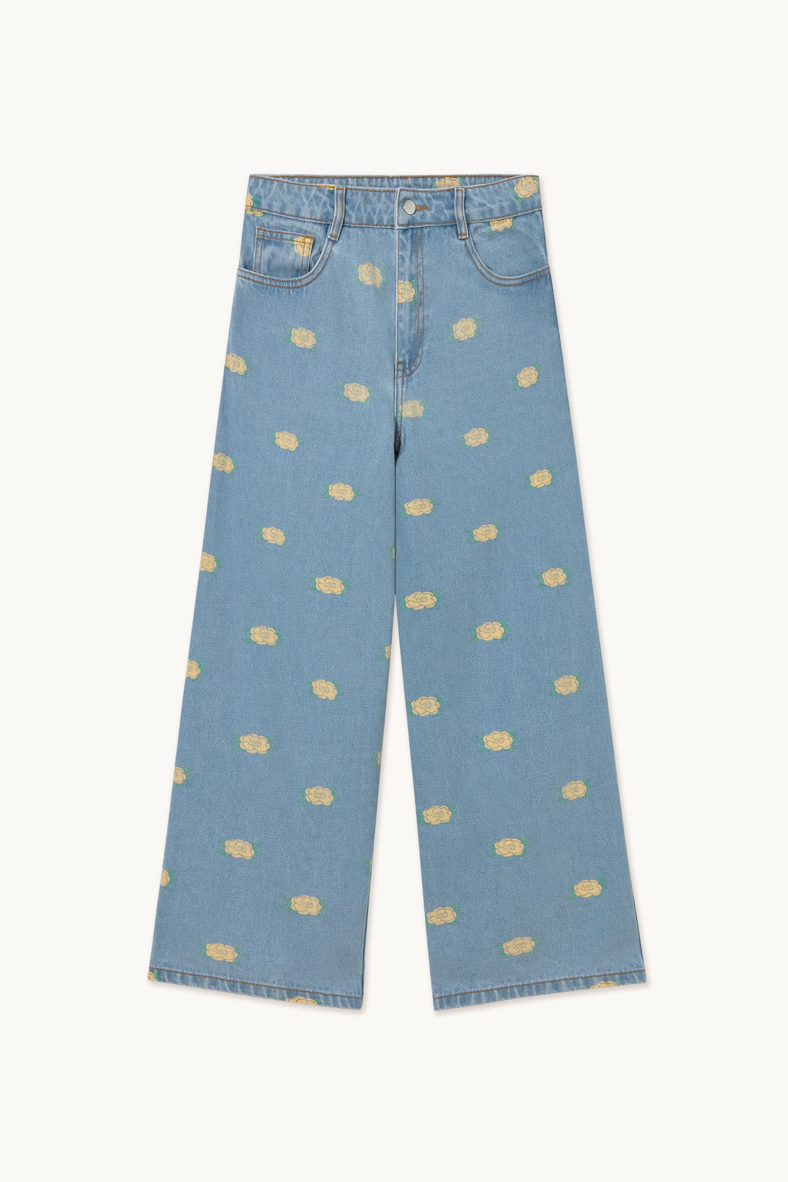 BERTA FLOWERS DENIM light wash denim