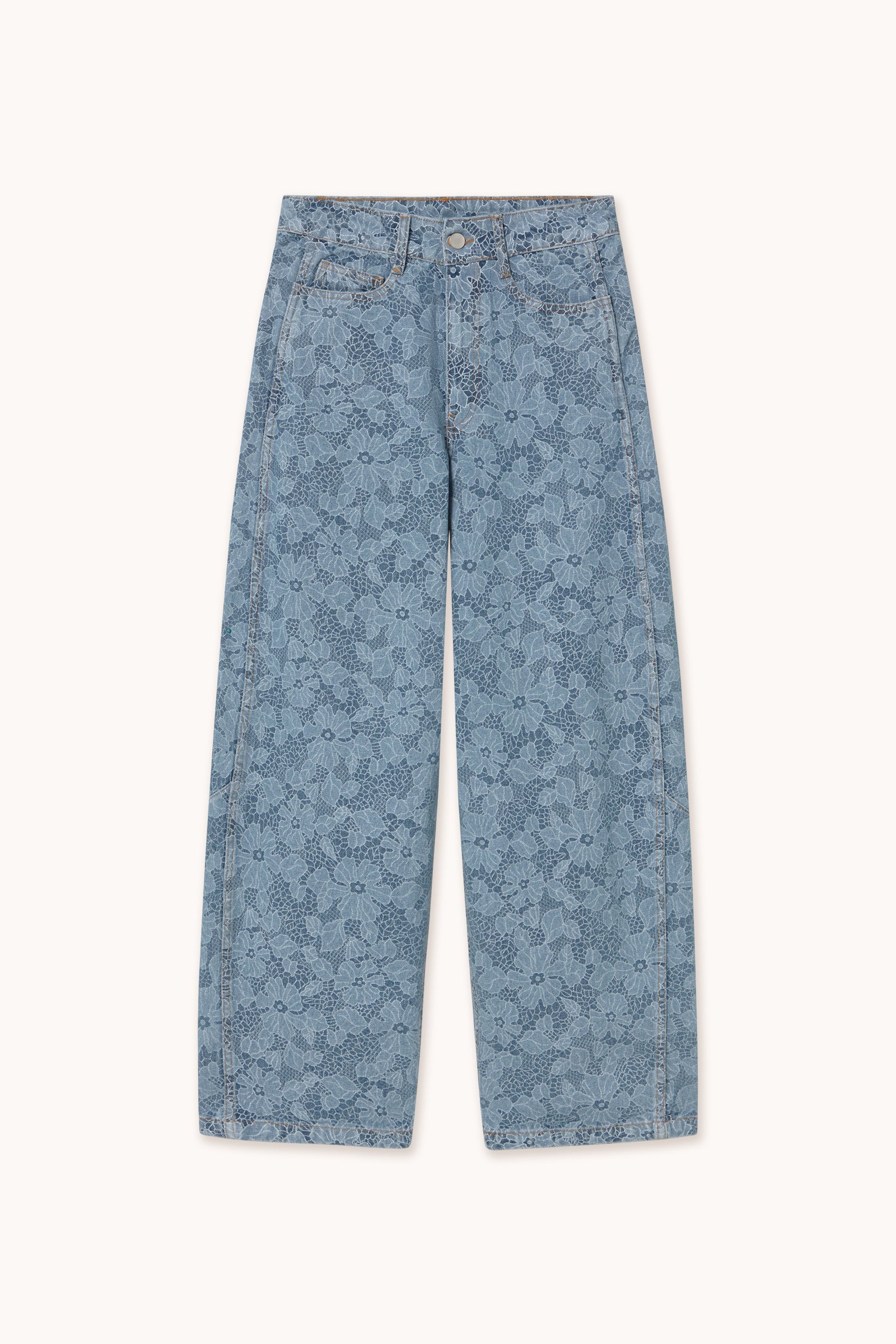 LACE BARREL DENIM medium wash denim