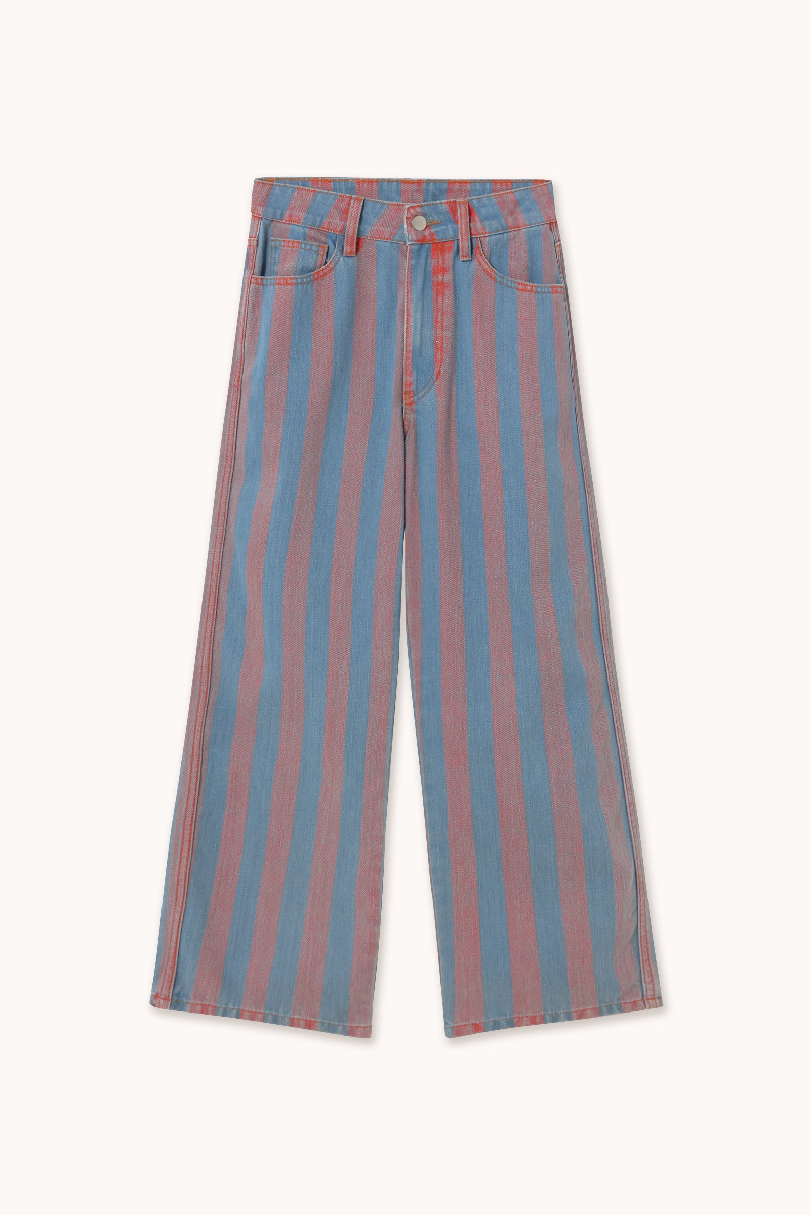 MARU WIDE STRIPES DENIM medium wash denim