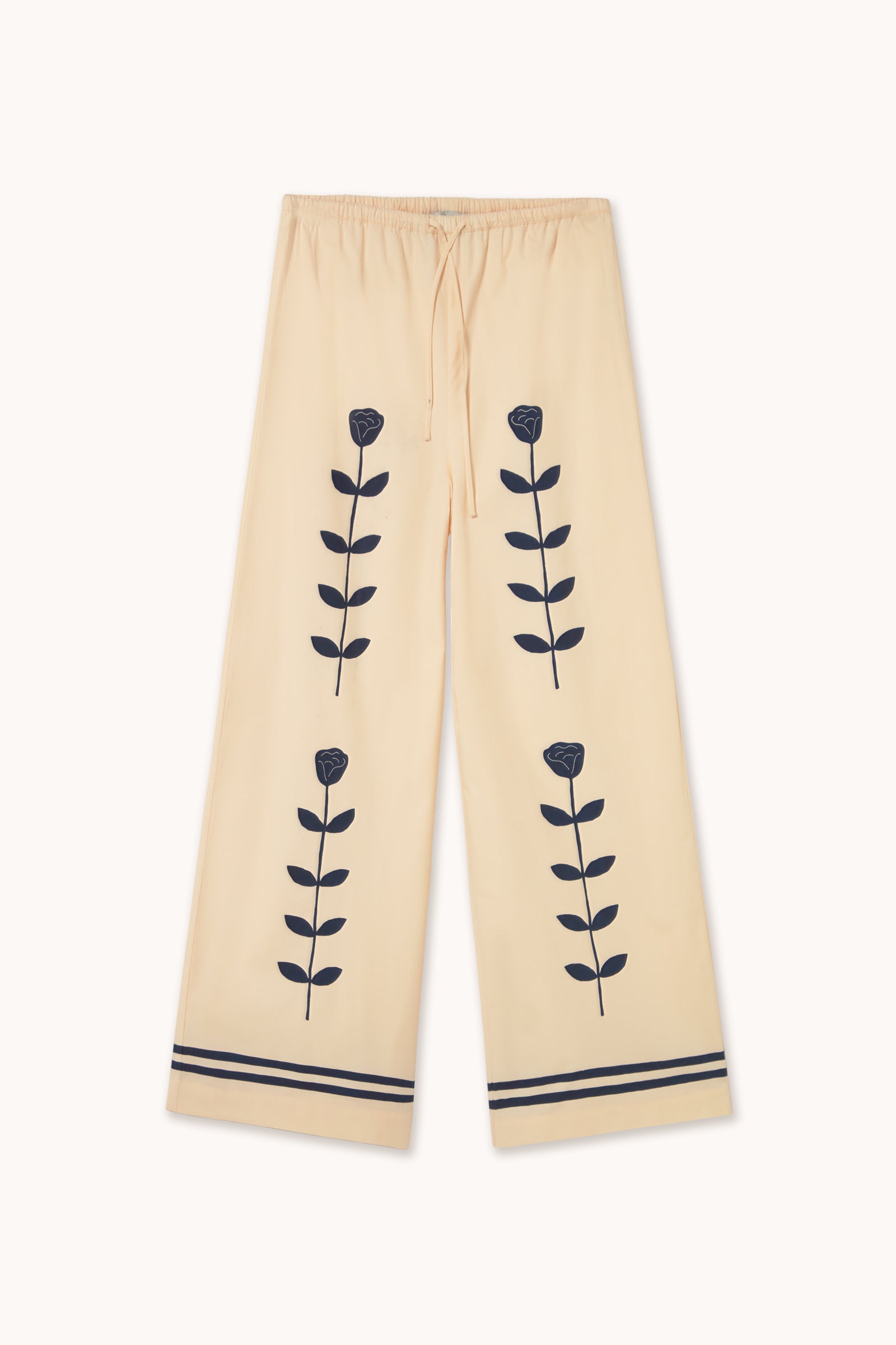 PANTALÓN FLOWERS light cream