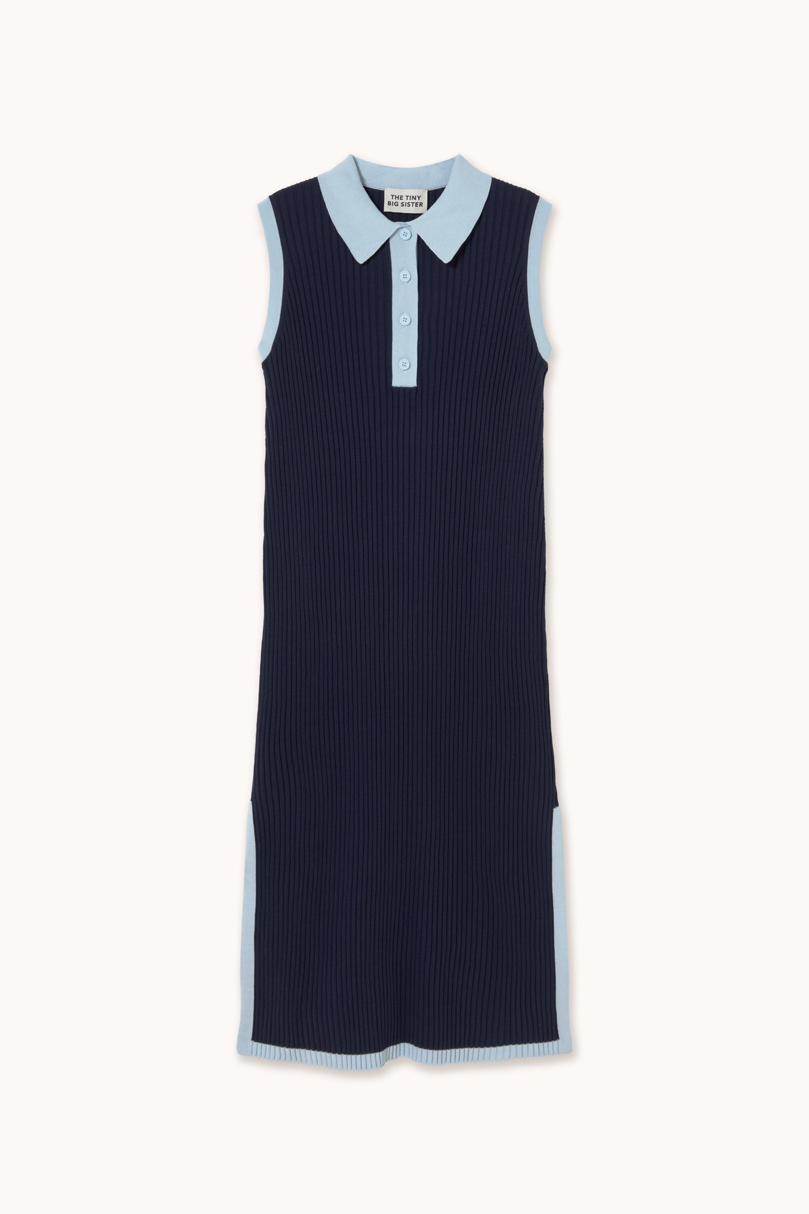 COLOR BLOCK POLO DRESS navy