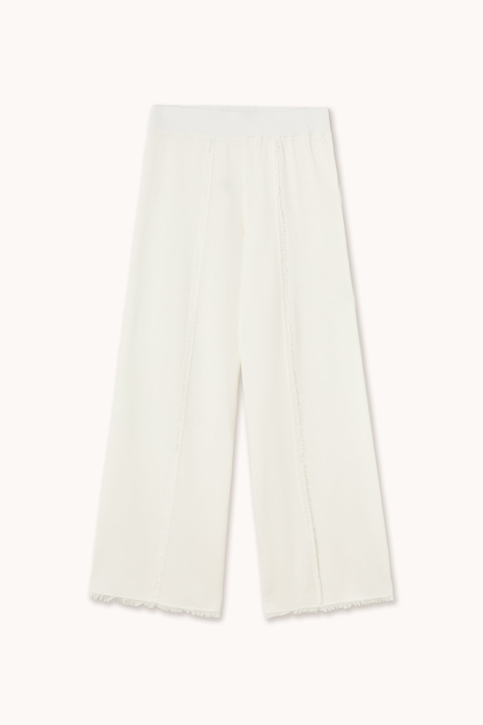 KNITTED PANTS WITH FRINGE off-white
