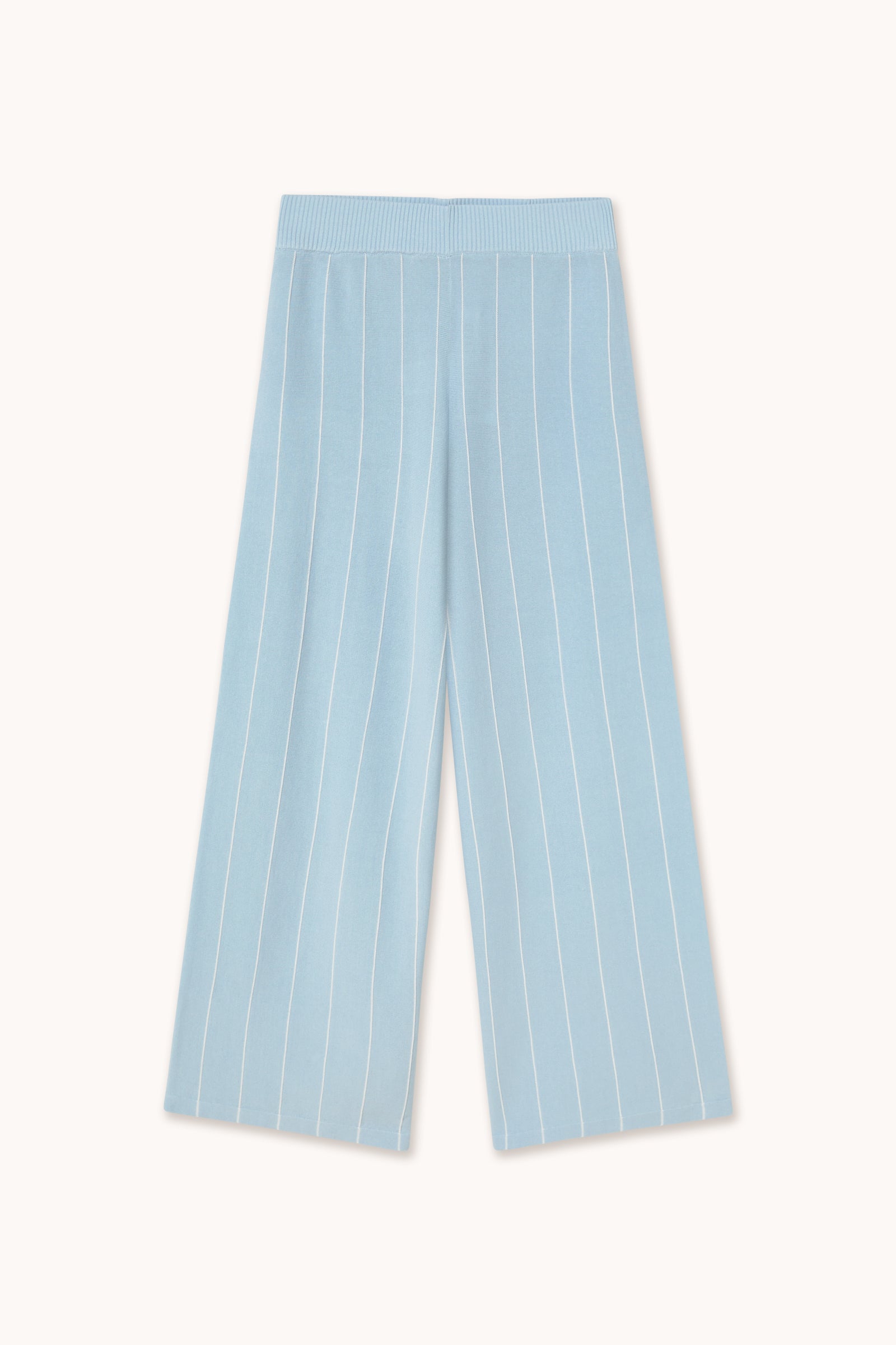 STRIPED KNITTED PANTS pretty blue