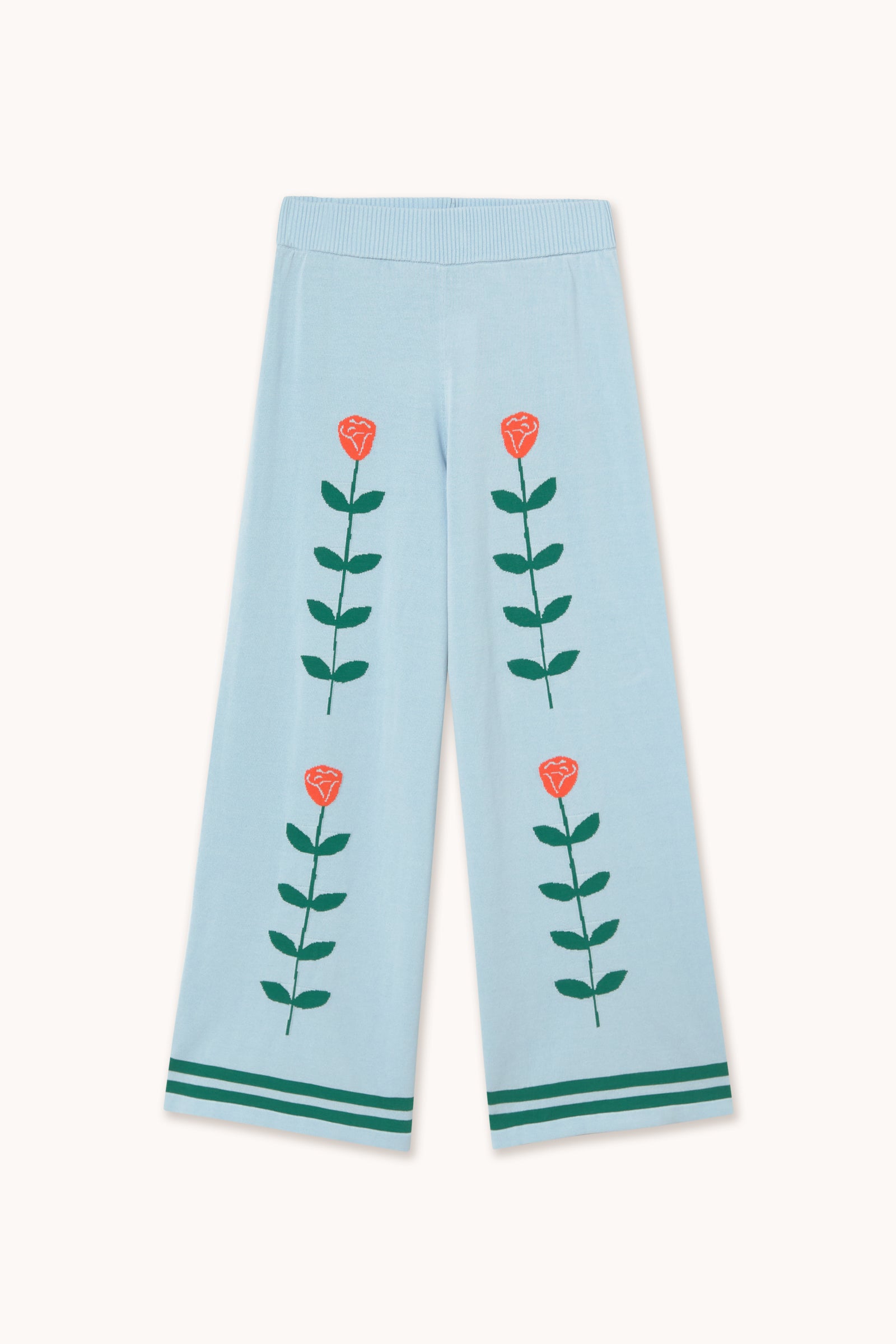 ROSES KNITTED PANTS pretty blue