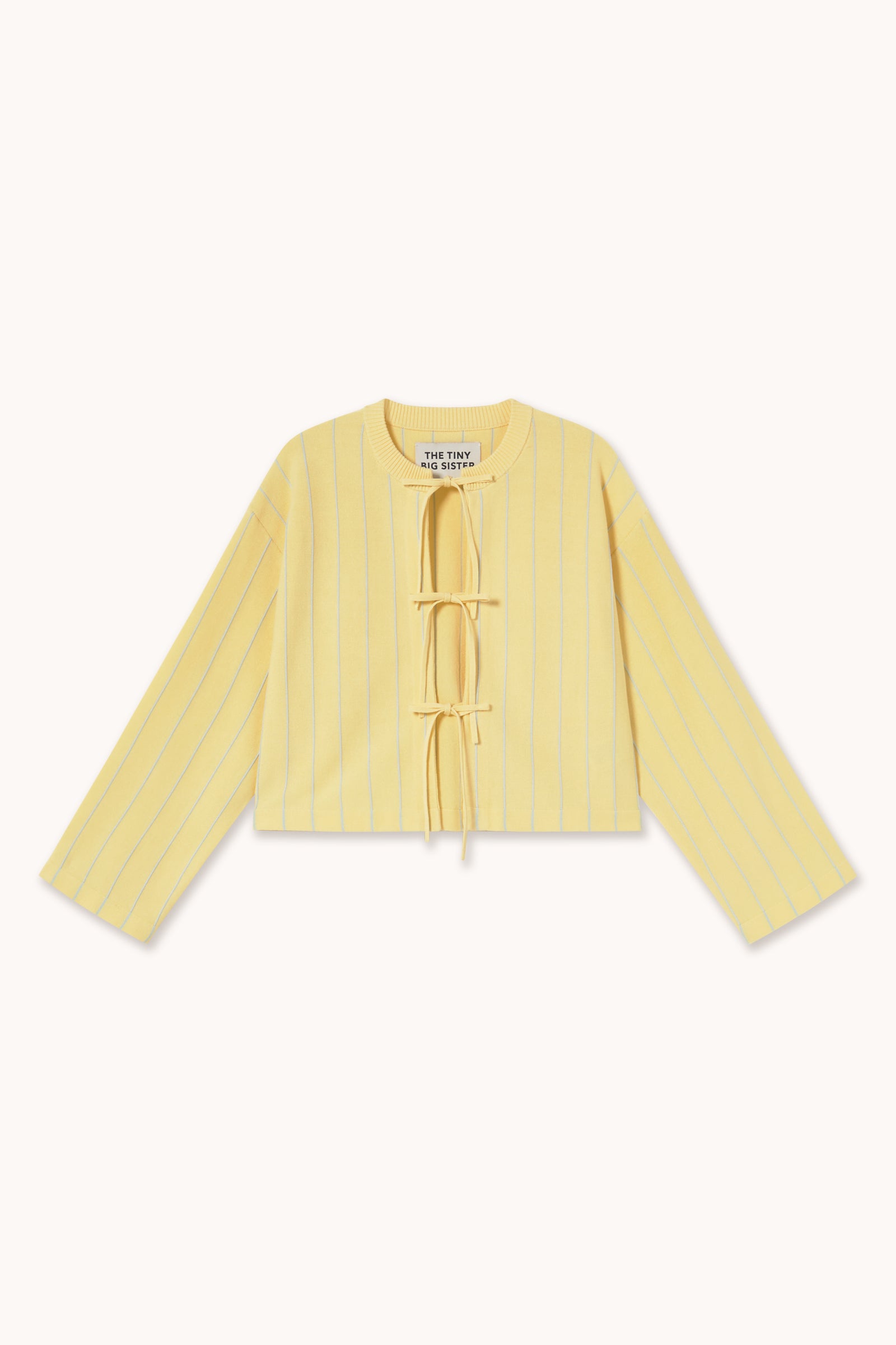 TIE DETAIL STRIPED CARDIGAN dusty yellow