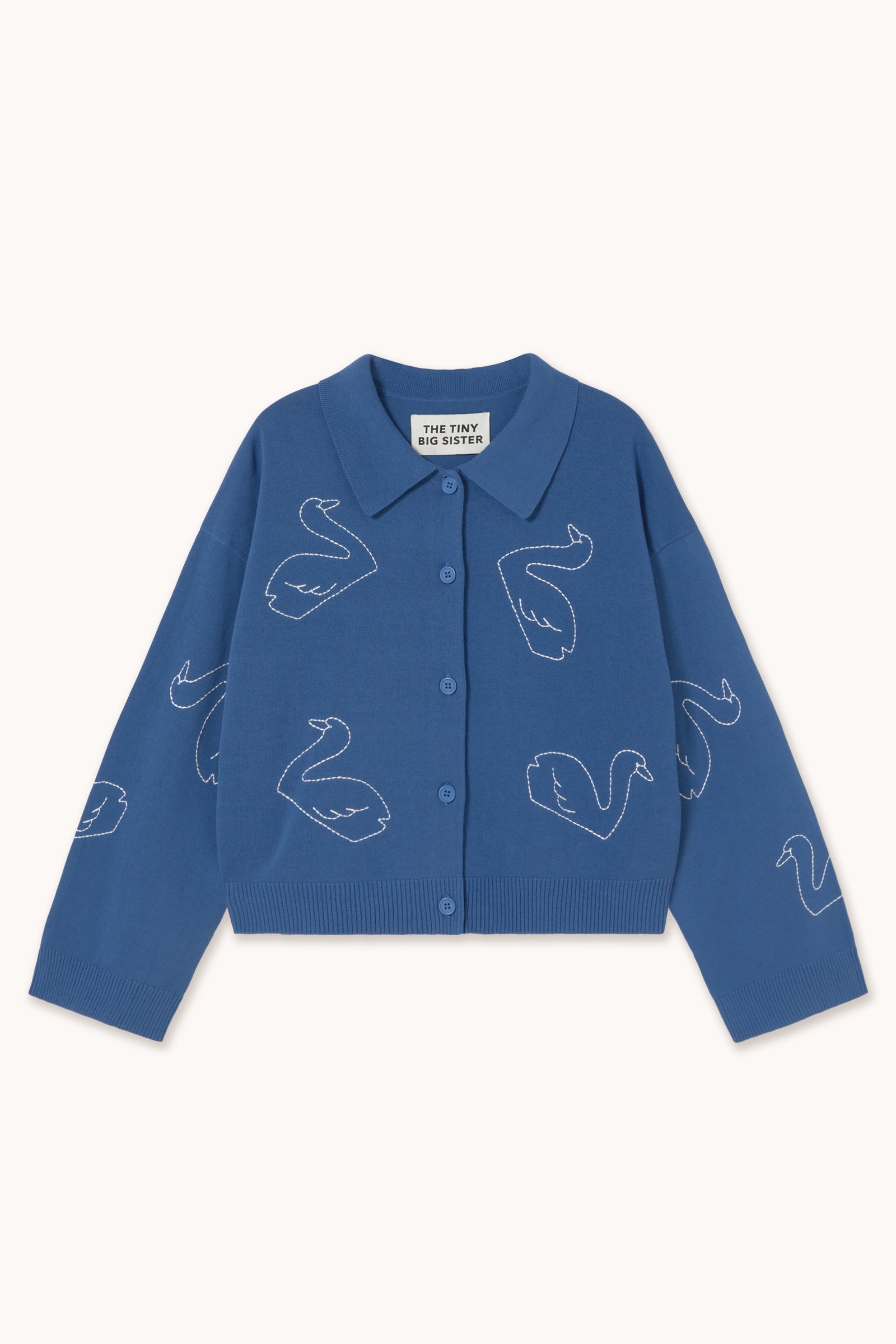 SWANS EMBROIDERED CARDIGAN dark blue