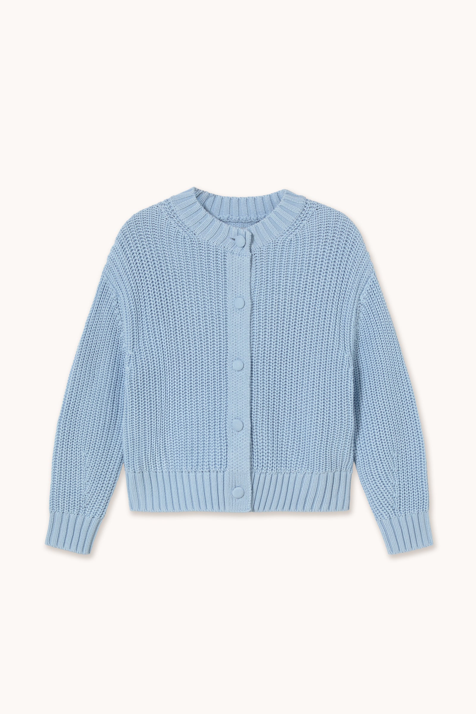 ROUND NECK CARDIGAN pretty blue