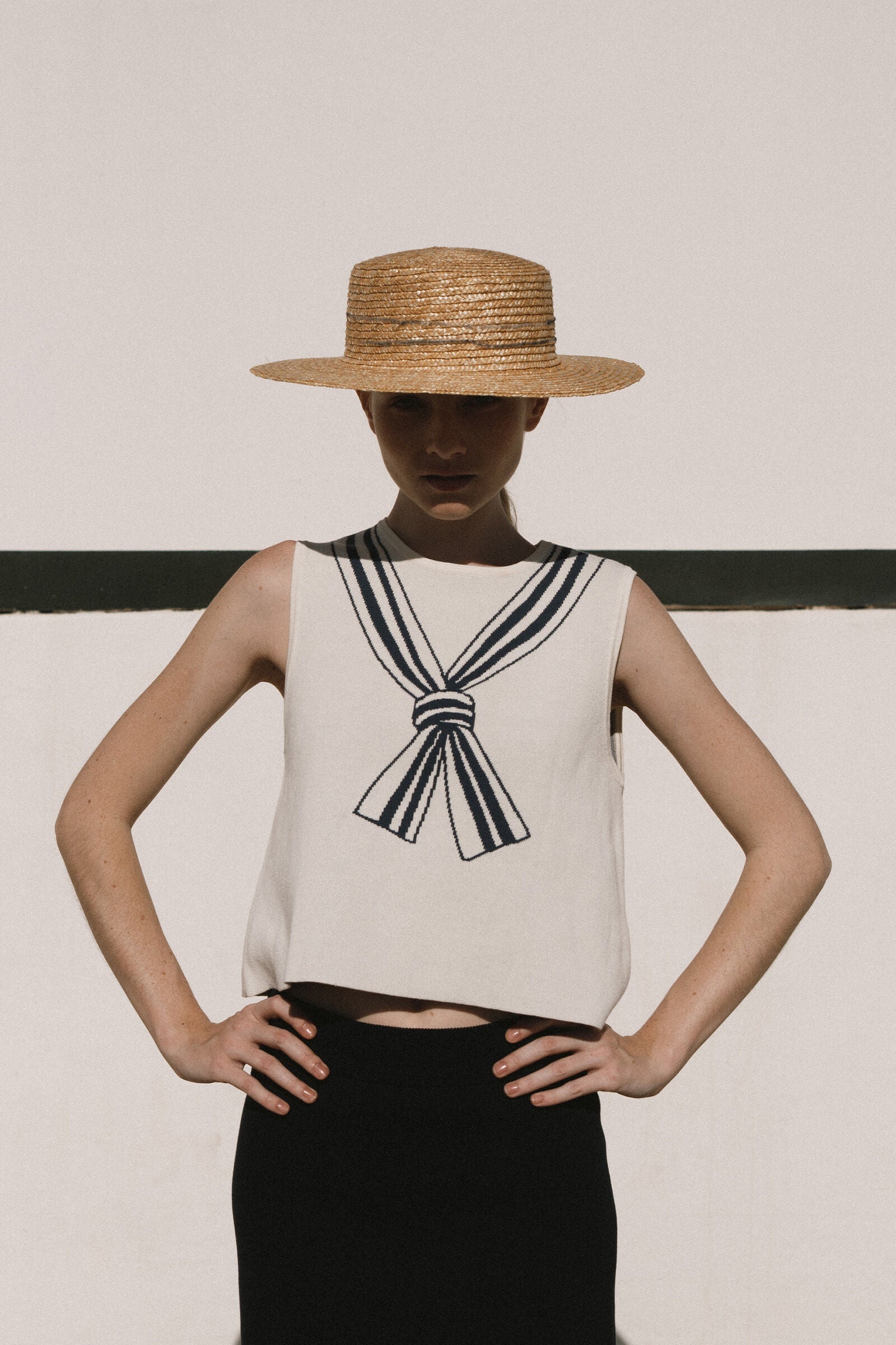 SCARF TOP off-white
