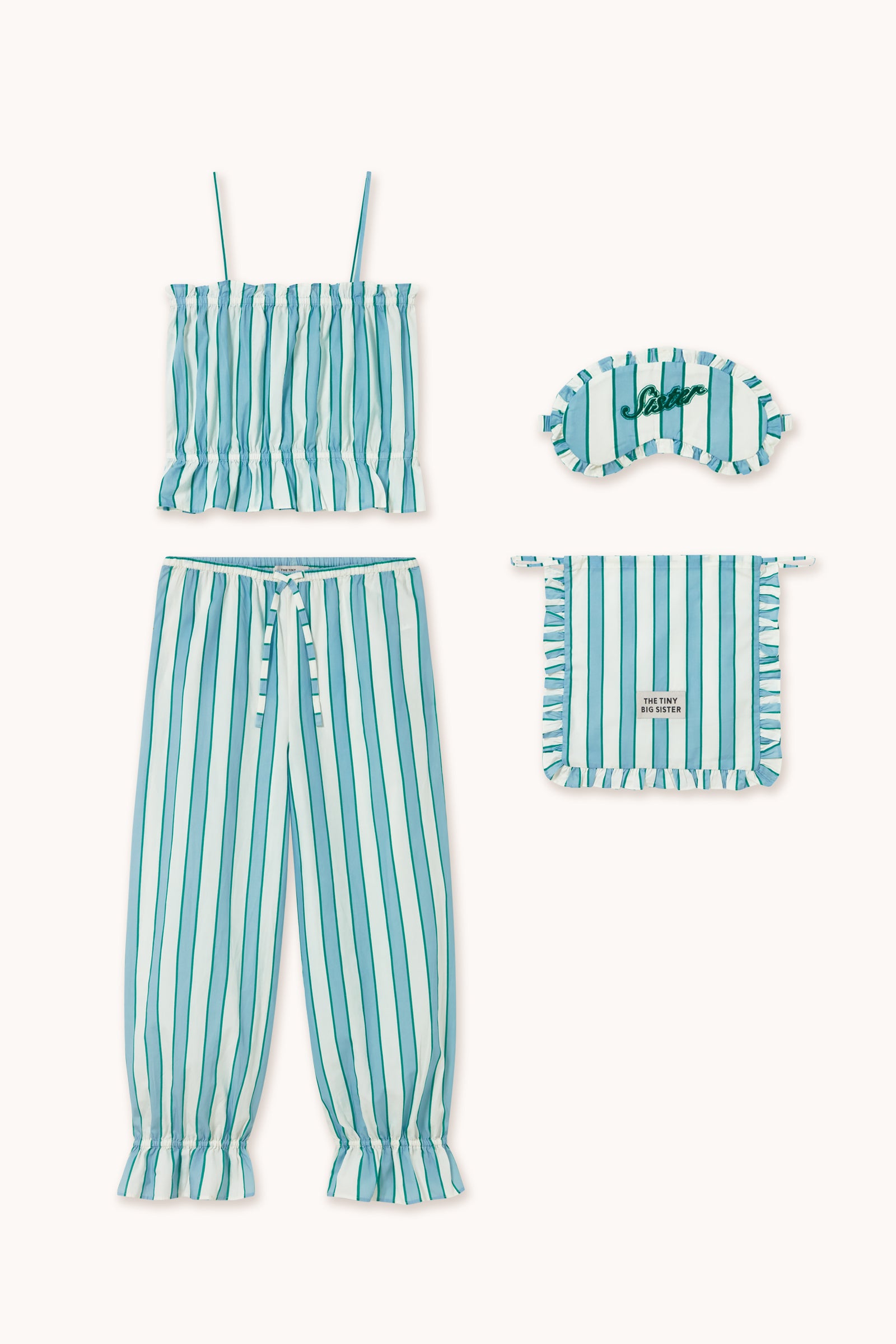 STRIPED PAJAMA SET off-white/pretty blue