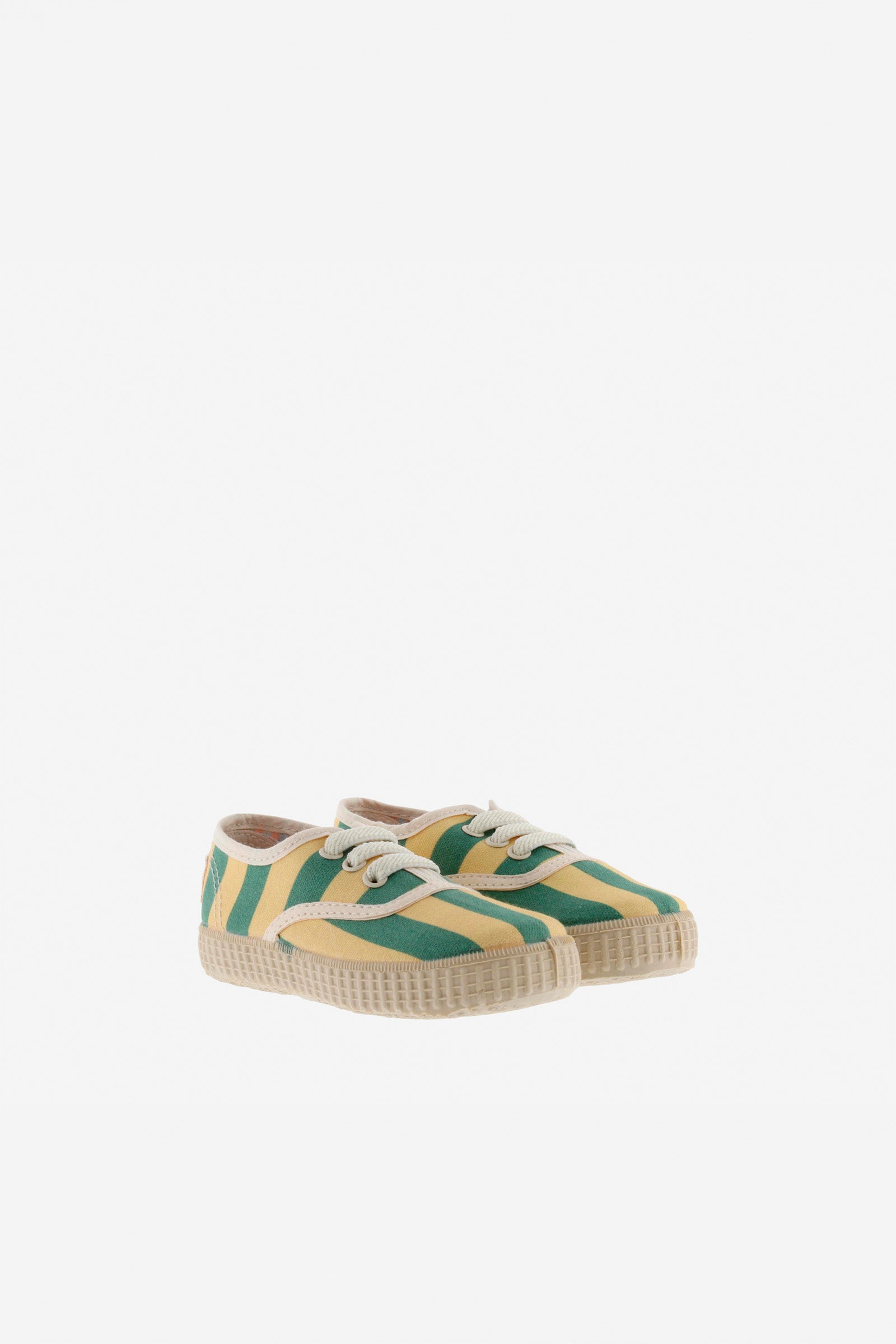 TINY X VICTORIA STRIPED ADULT SNEAKERS mellow yellow/dark emerald