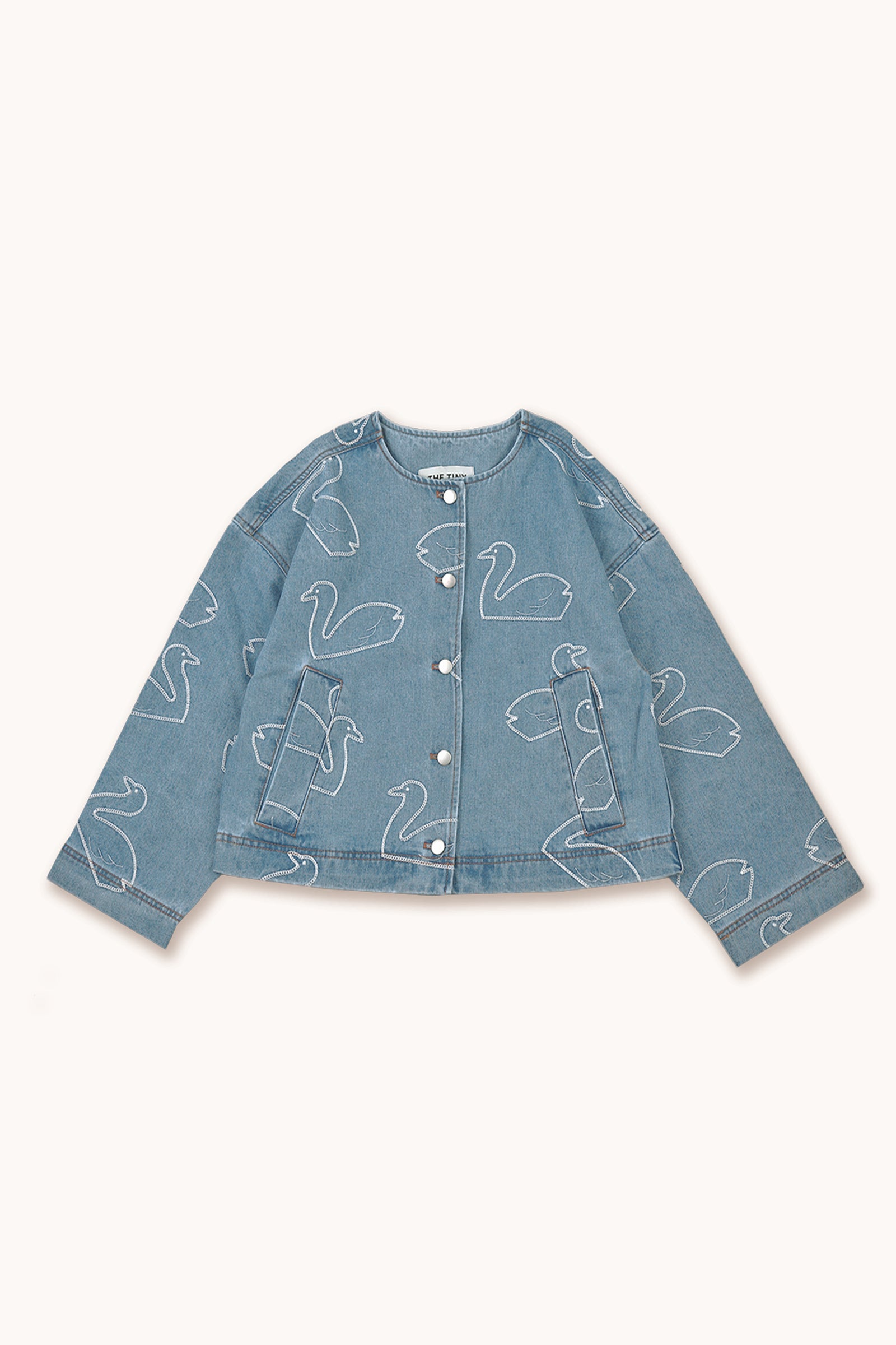 SWANS CROPPED JACKET light wash denim