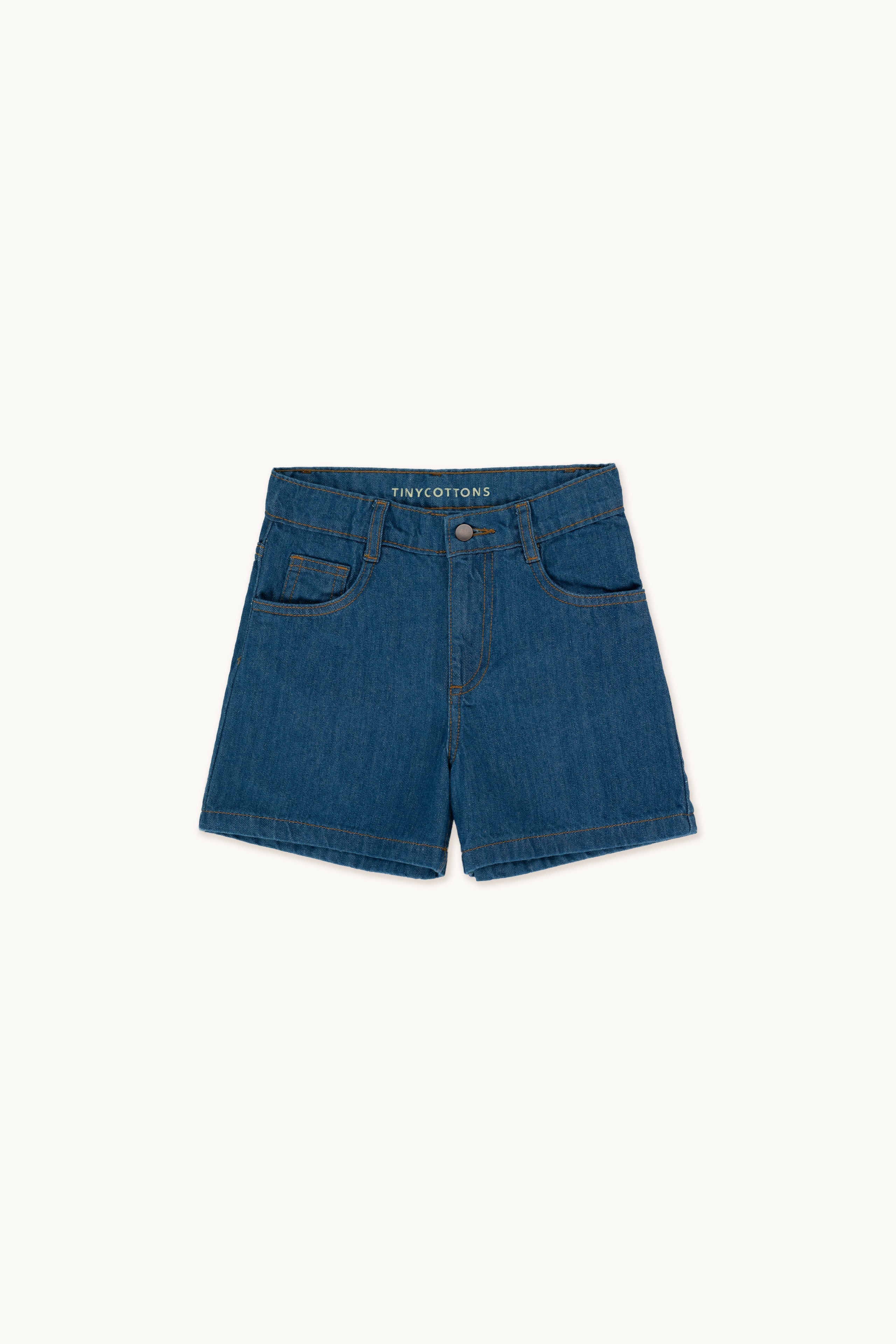 Solid Denim Long Shorts deep indigo